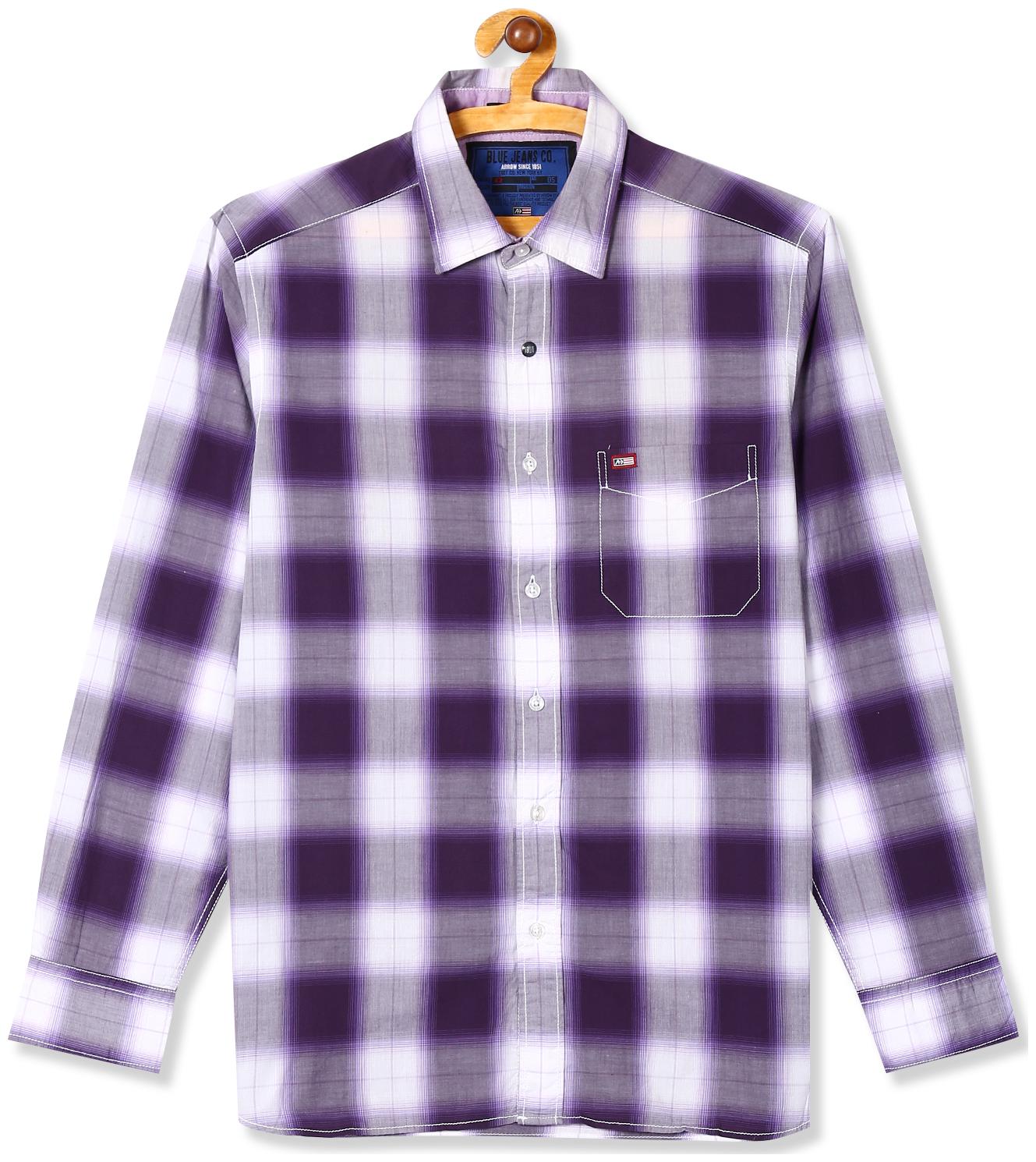 

Arrow Men Purple Checked Slim Fit Casual Shirt
