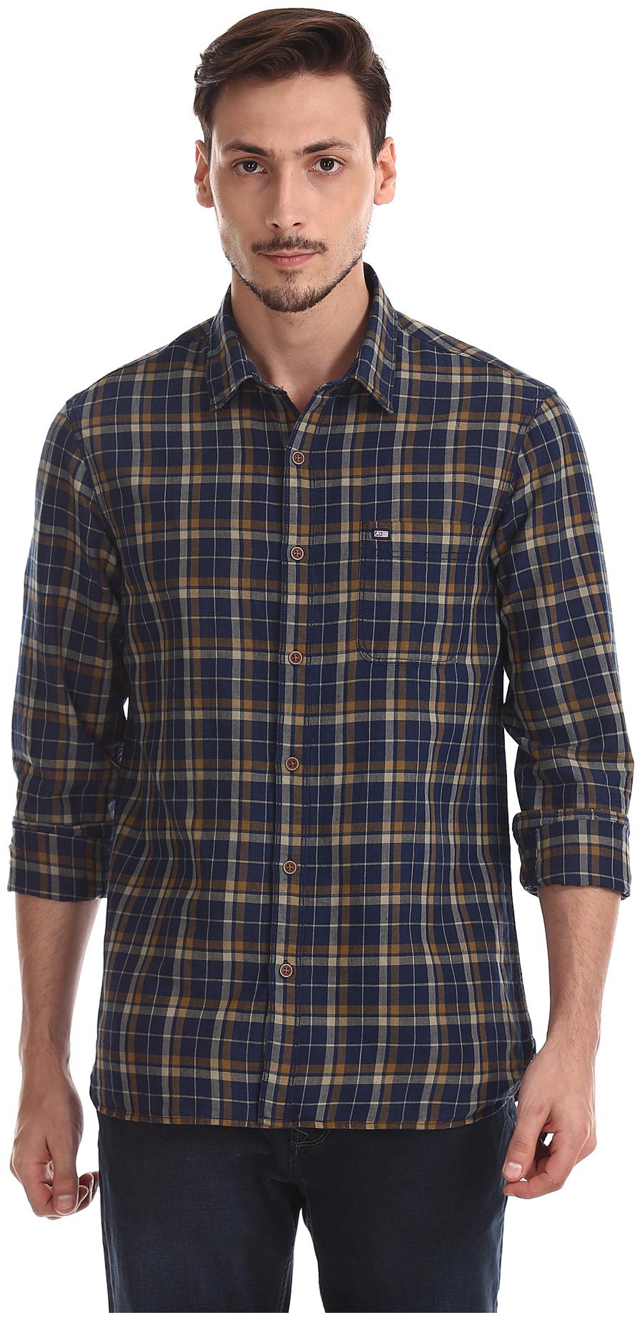 

Arrow Men Brown Checked Slim Fit Casual Shirt