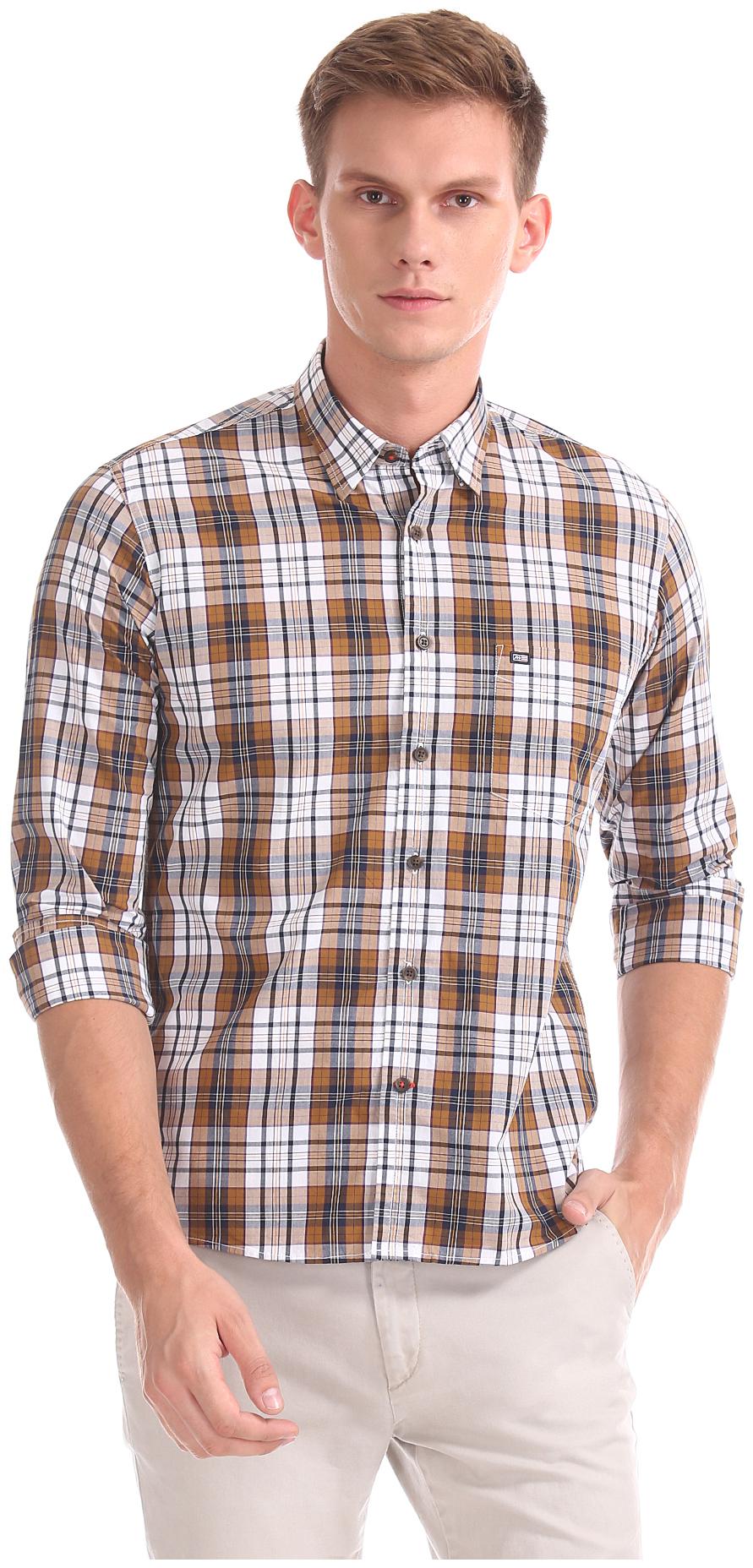 

Arrow Men Brown Checked Regular Fit Casual Shirt