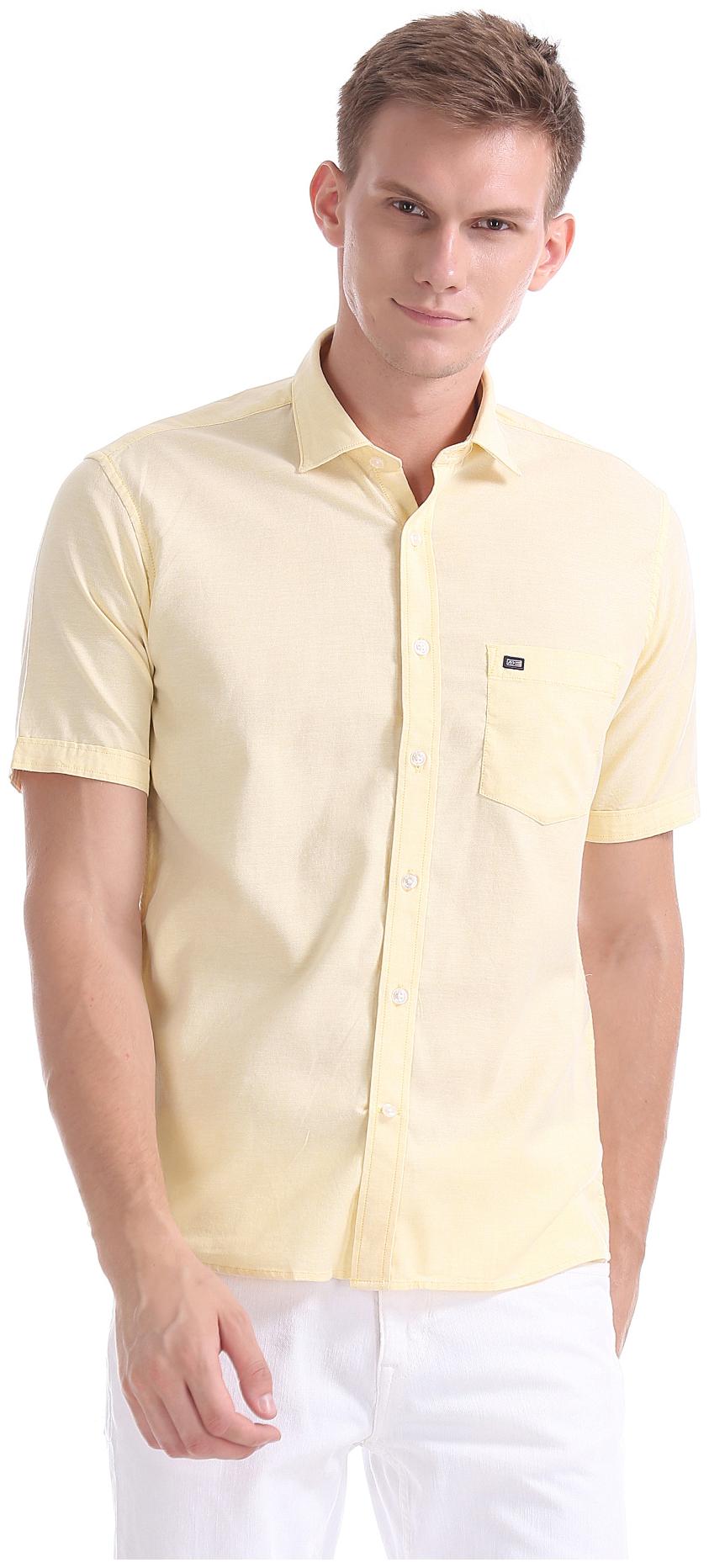 

Arrow Men Yellow Solid Regular Fit Casual Shirt