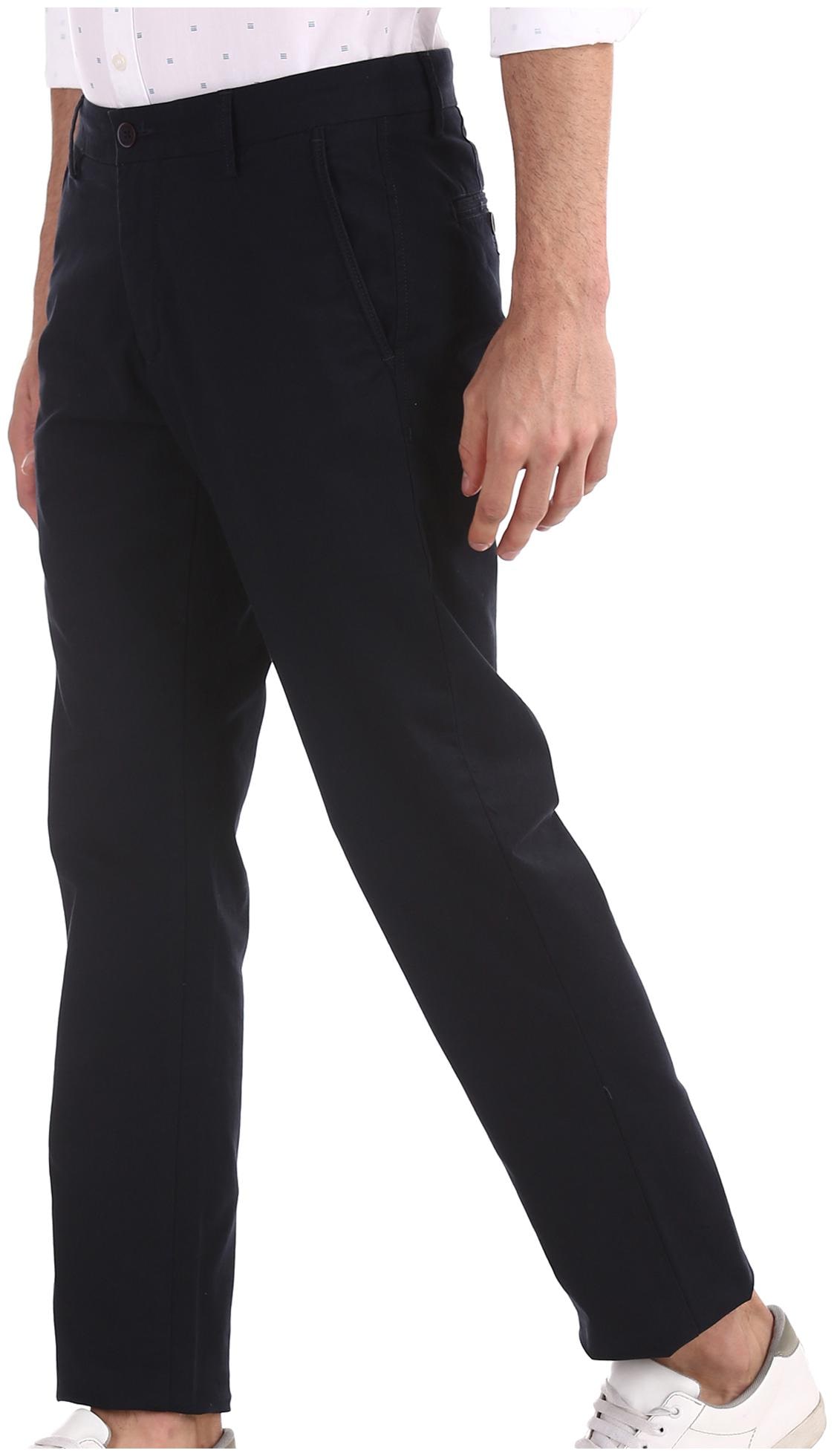 

Arrow Men Blue Solid Slim fit Regular trousers