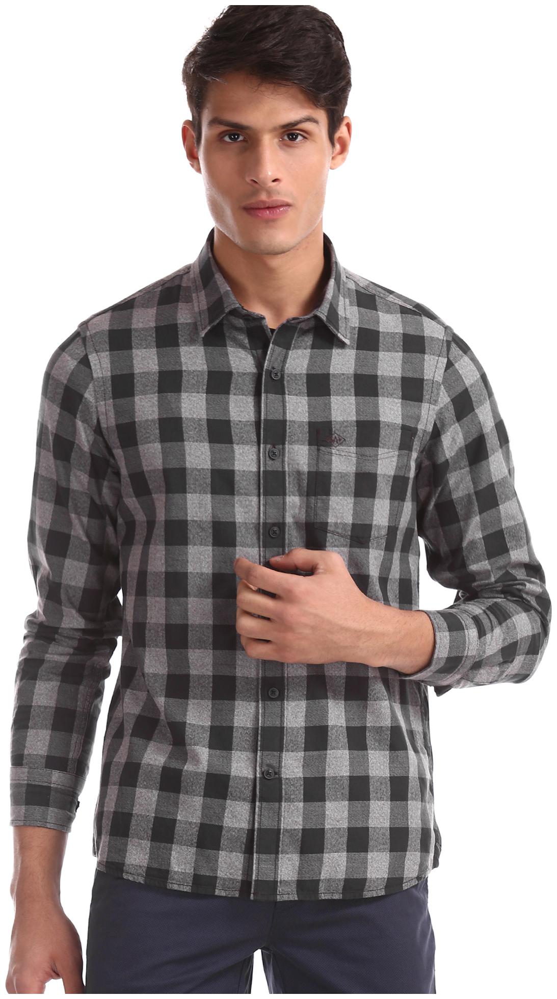 

Arrow Men Brown Checked Slim Fit Casual Shirt