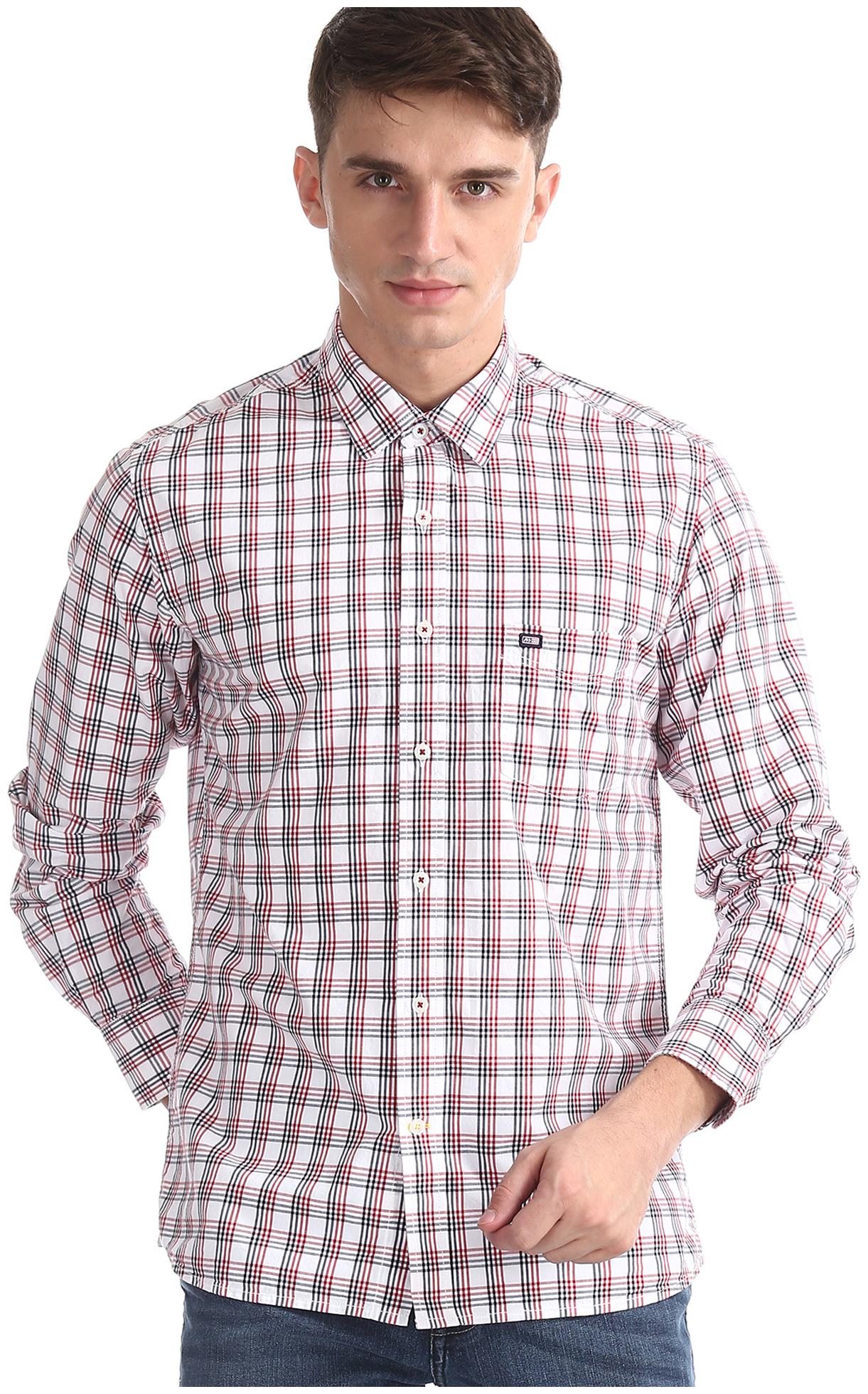 

Arrow Men Red Checked Regular Fit Casual Shirt