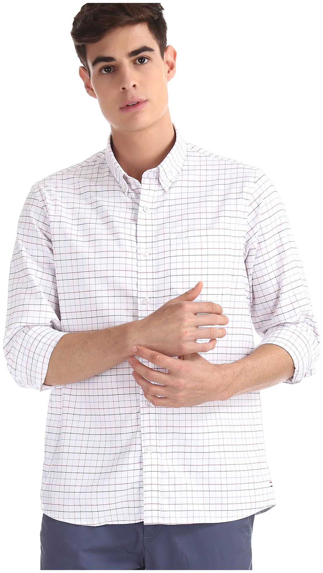 

Arrow Men White Checked Slim Fit Casual Shirt