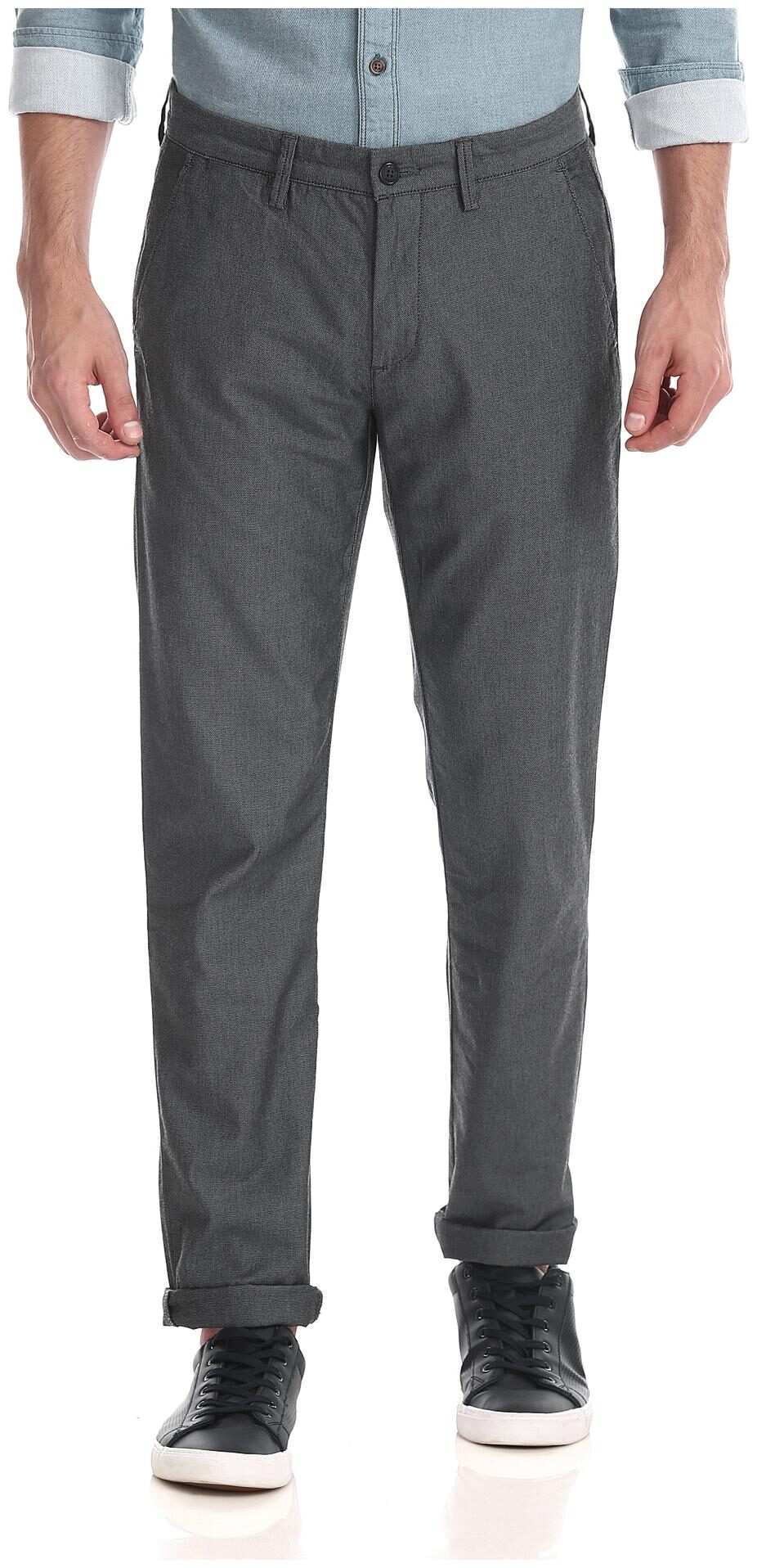 

Arrow Men Blue Textured Slim fit Regular trousers