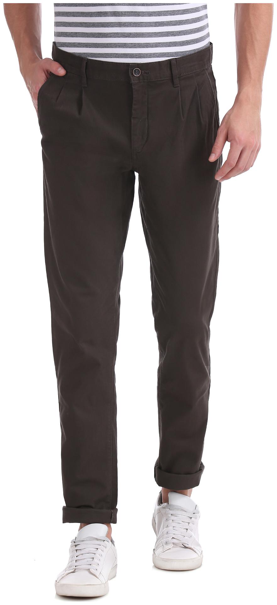 

Arrow Men Brown Solid Regular fit Regular trousers
