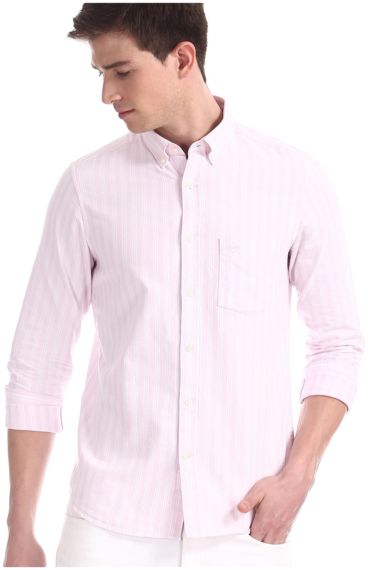 

Arrow Men Pink Vertical Stripes Slim Fit Casual Shirt