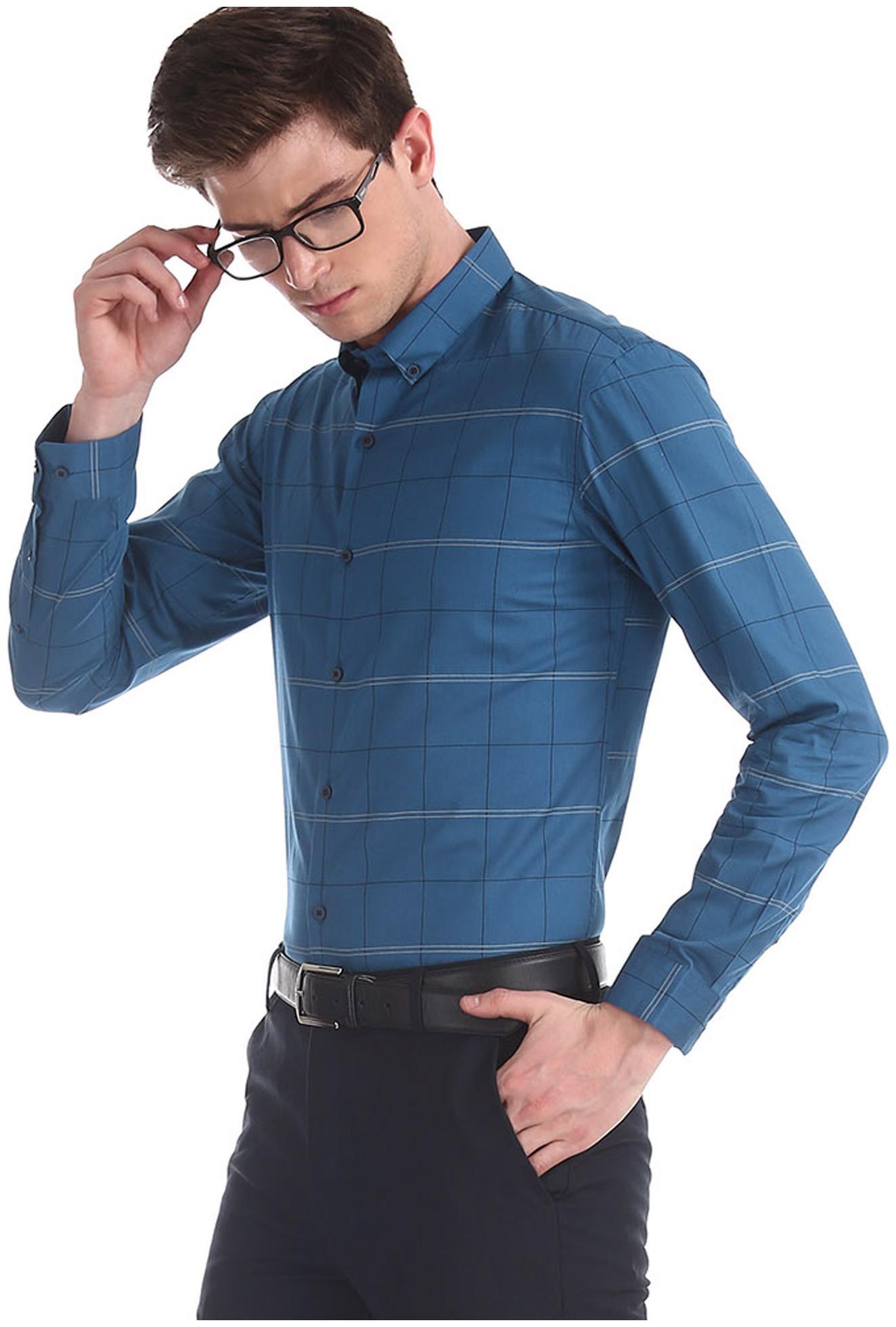 

Arrow Men Super slim fit Formal Shirt - Blue