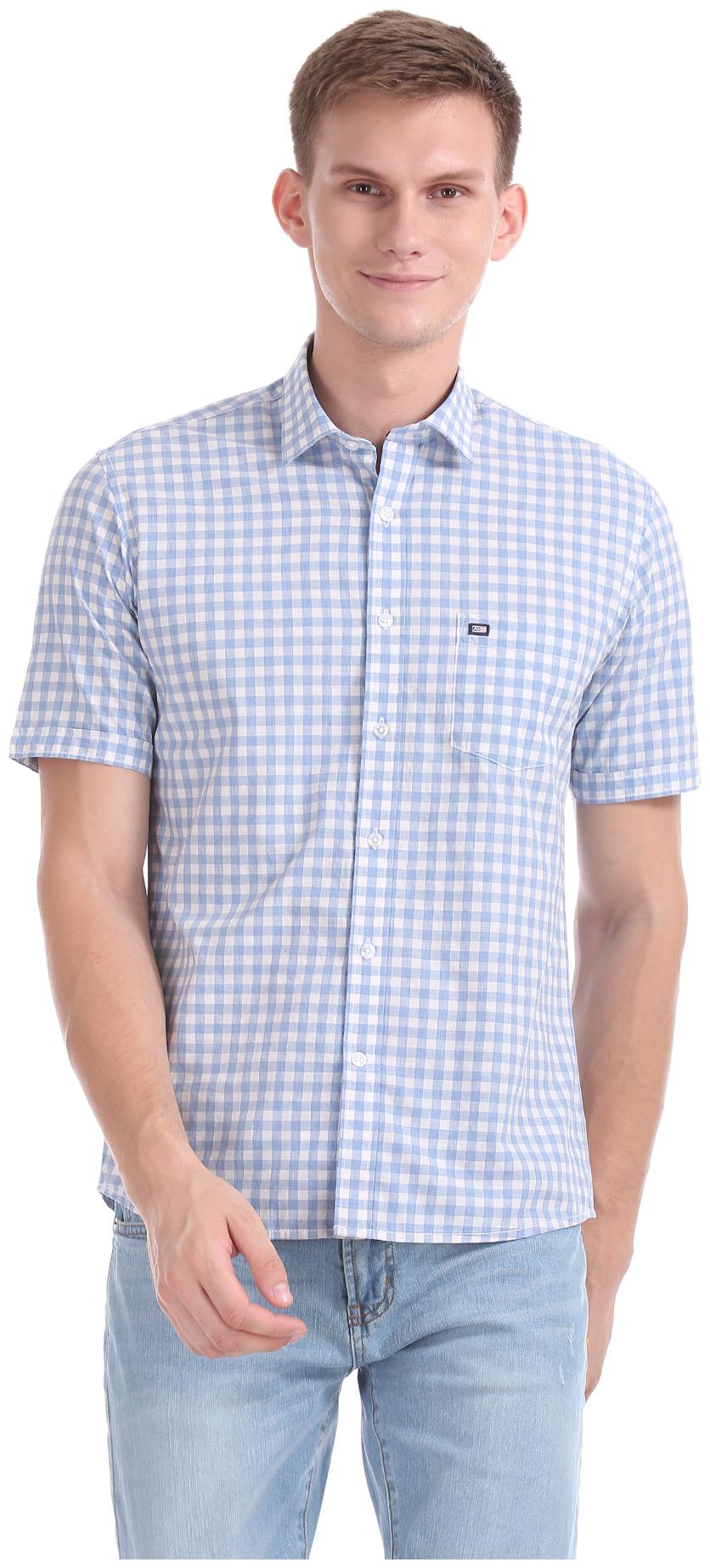 

Arrow Men Blue Checked Regular Fit Casual Shirt
