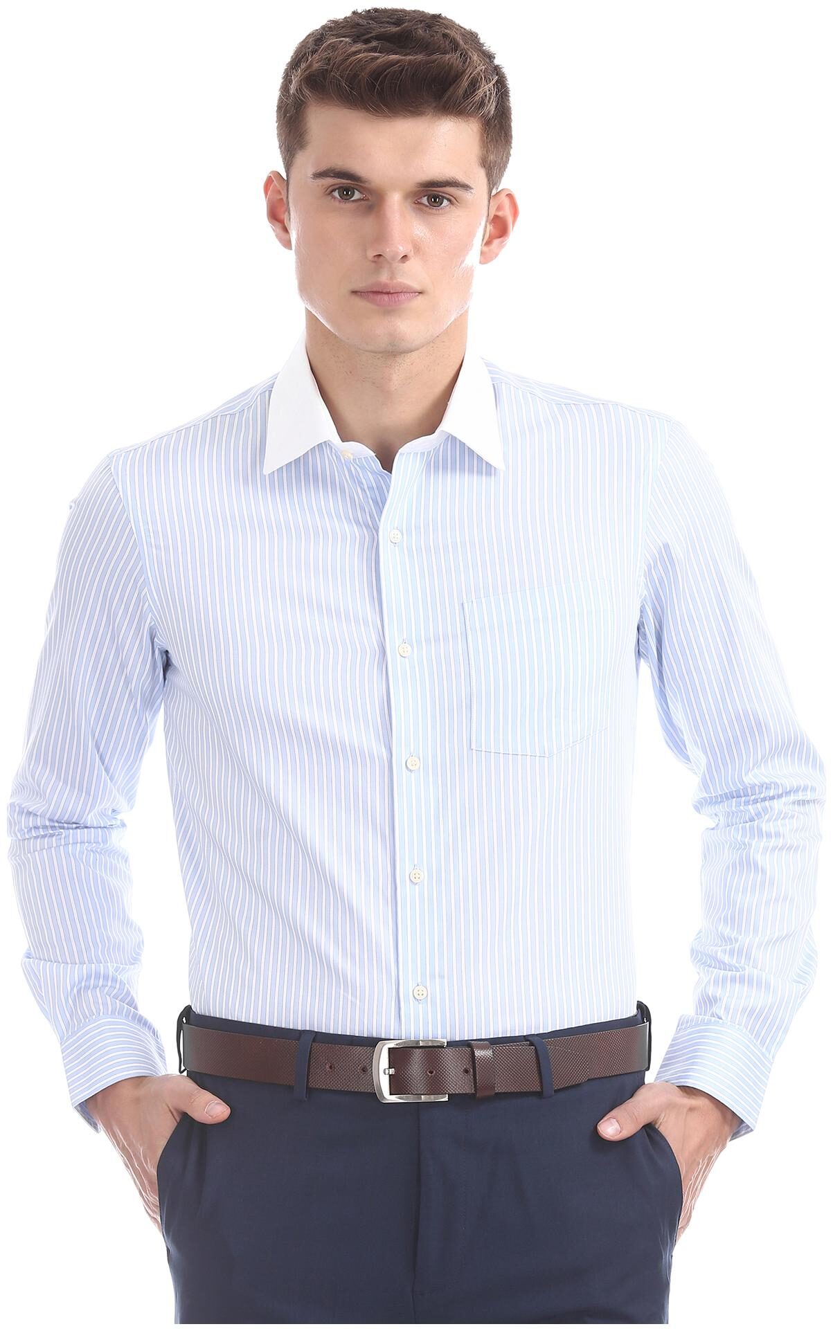 

Arrow Men Slim fit Formal Shirt - Blue
