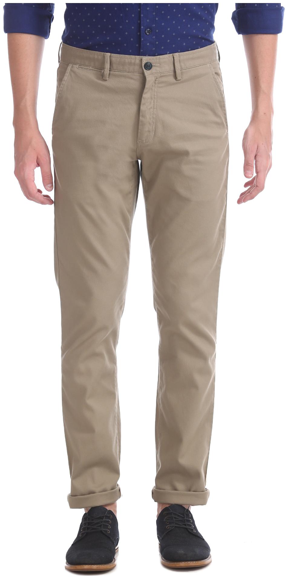

Arrow Men Brown Solid Slim fit Regular trousers