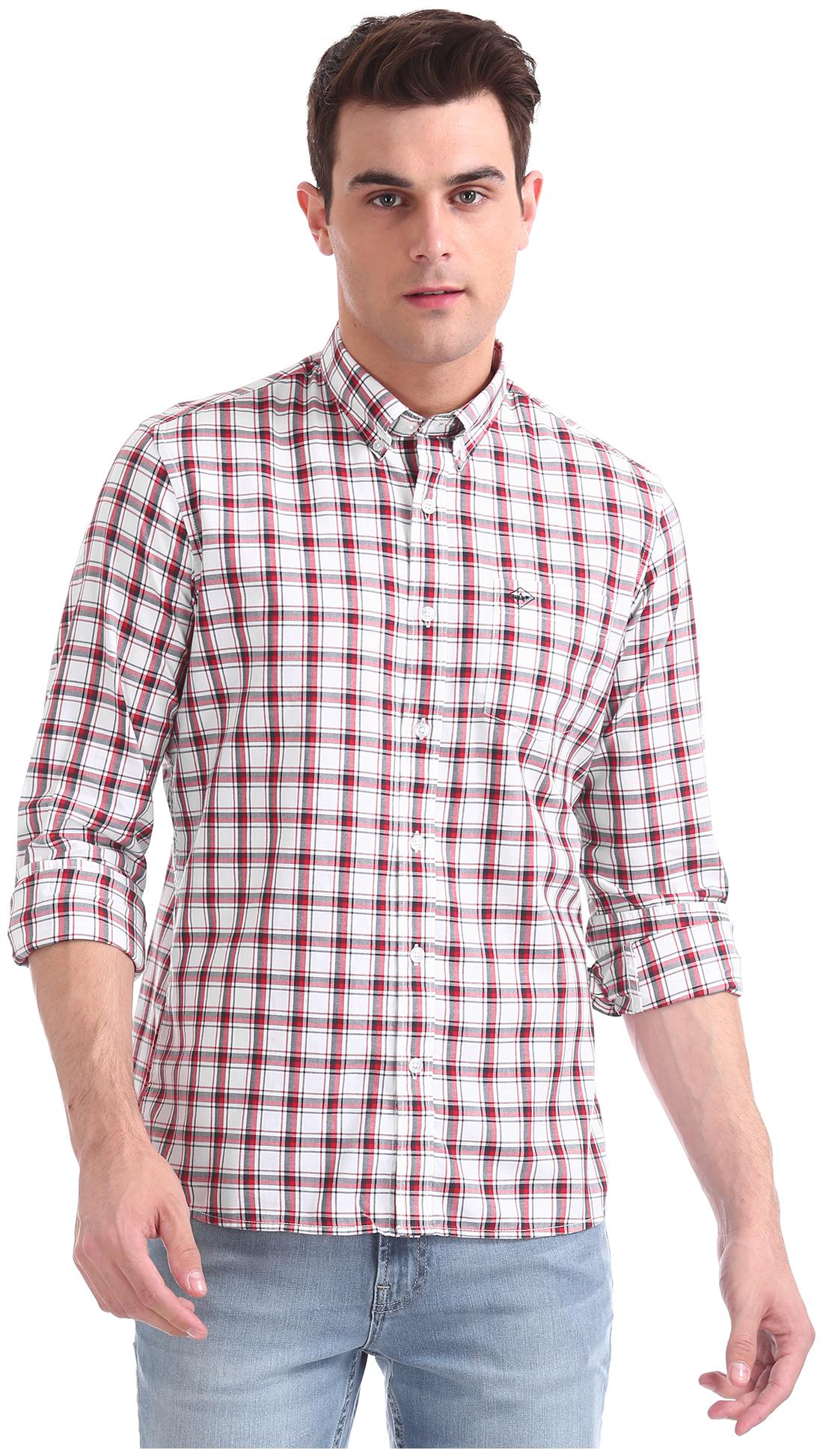 

Arrow Men White Checked Slim Fit Casual Shirt