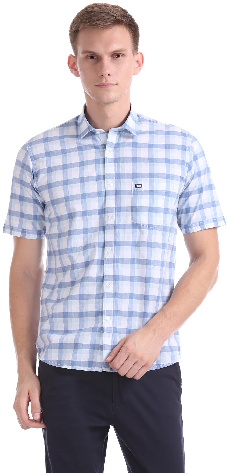 

Arrow Men Blue Checked Regular Fit Casual Shirt
