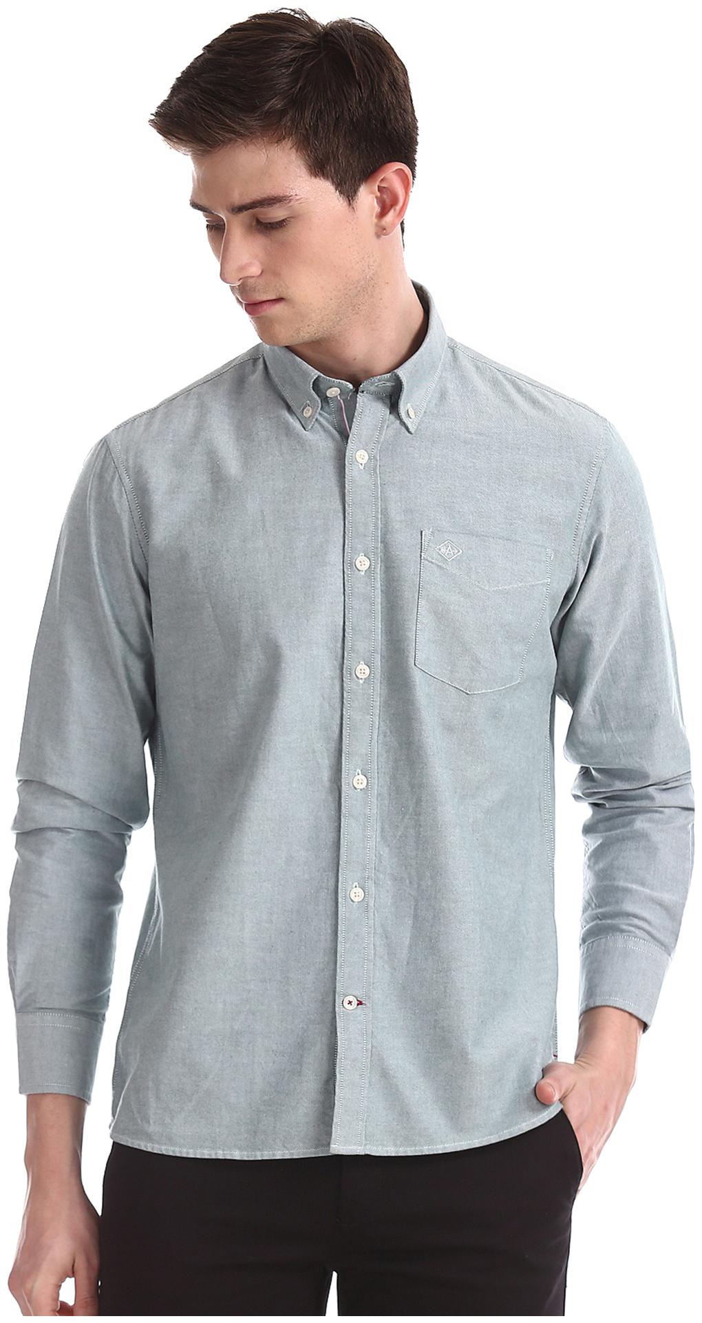 

Arrow Men Green Weaved Slim Fit Casual Shirt