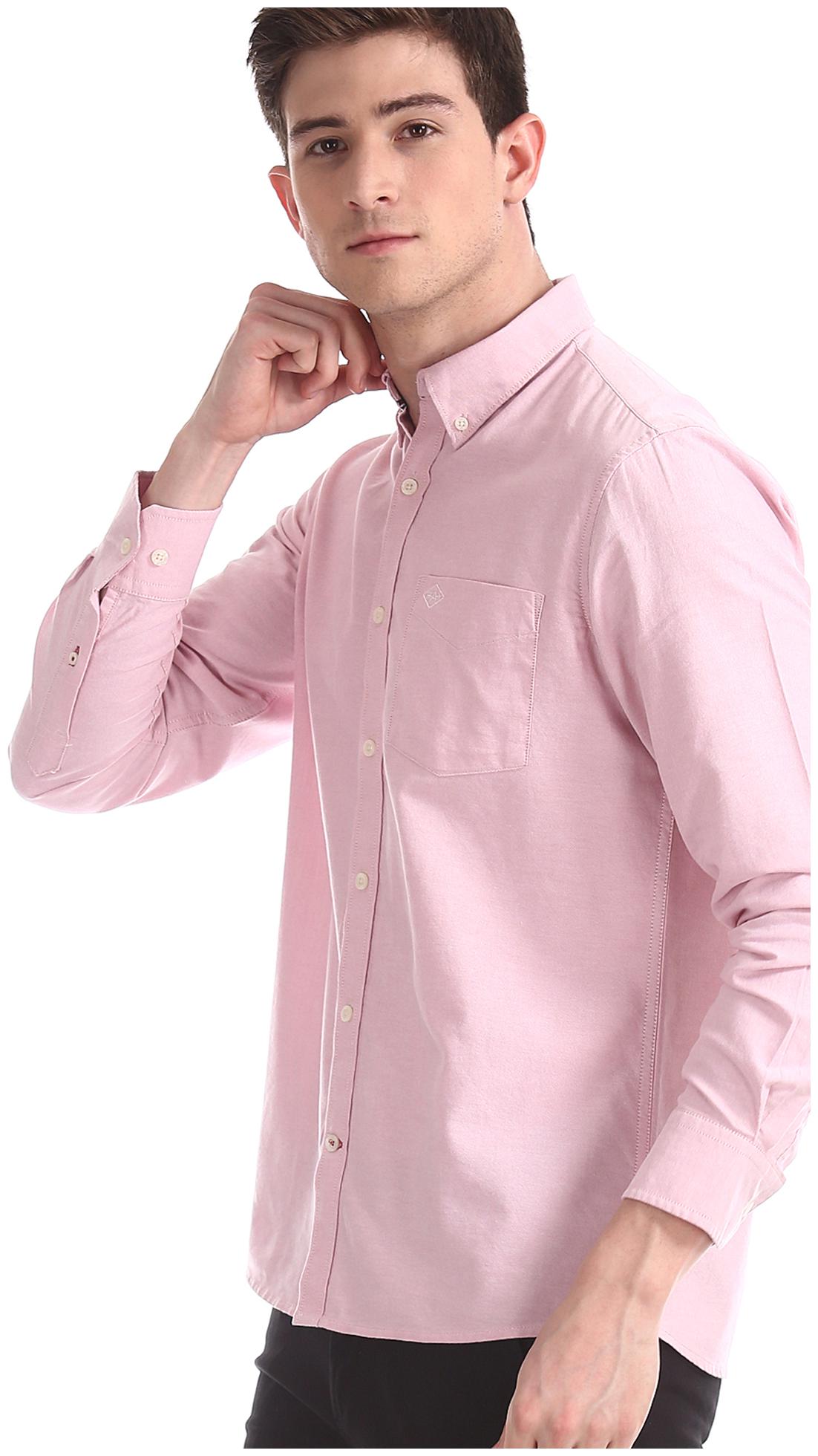 

Arrow Men Pink Weaved Slim Fit Casual Shirt