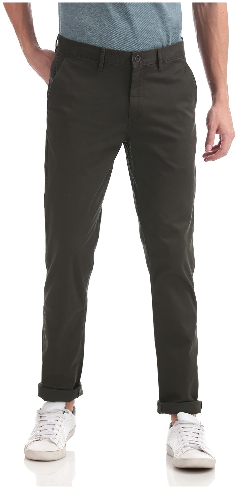 

Arrow Men Brown Solid Slim fit Regular trousers