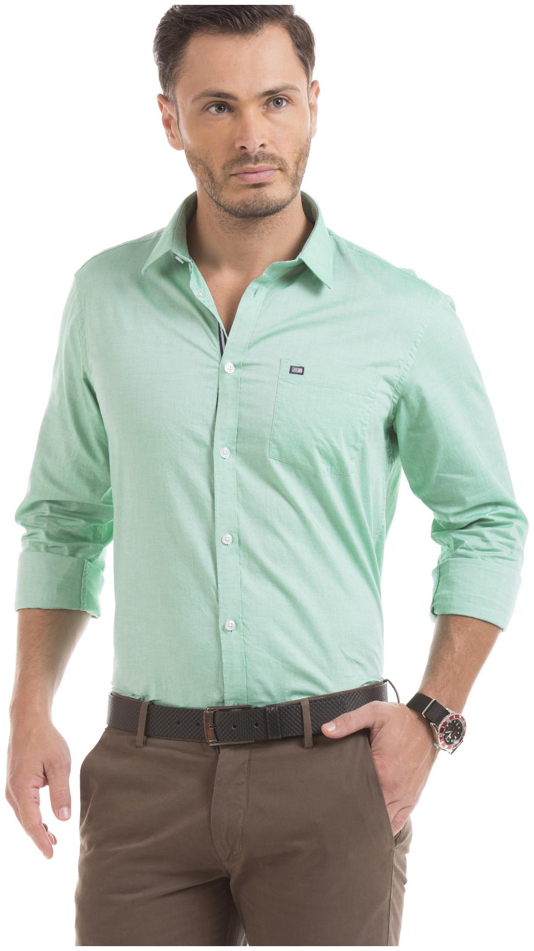 

Arrow Men Green Solid Slim Fit Casual Shirt