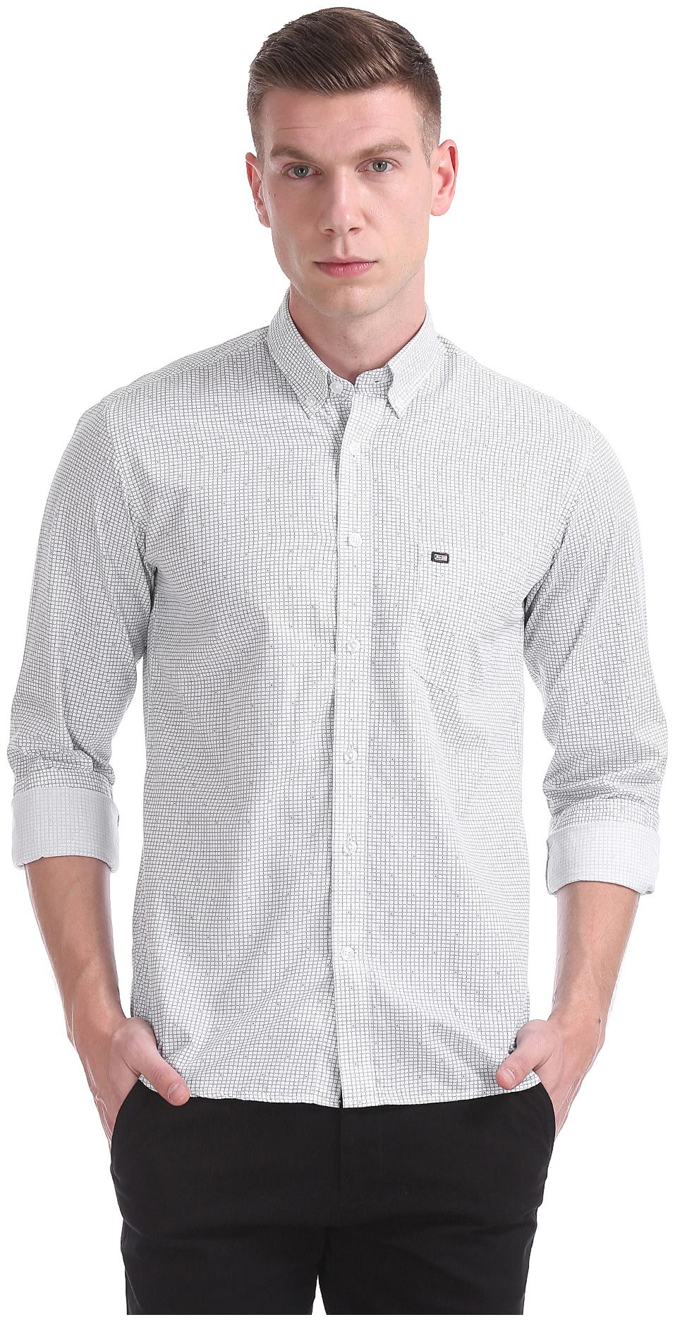 

Arrow Men White Printed Regular Fit Casual Shirt