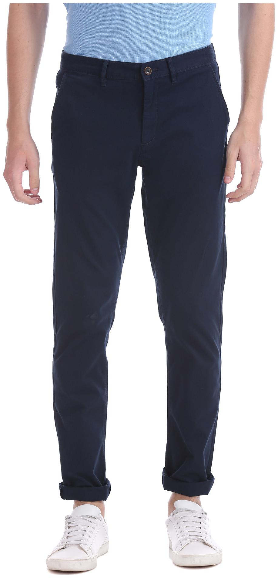 

Arrow Men Blue Solid Slim fit Regular trousers