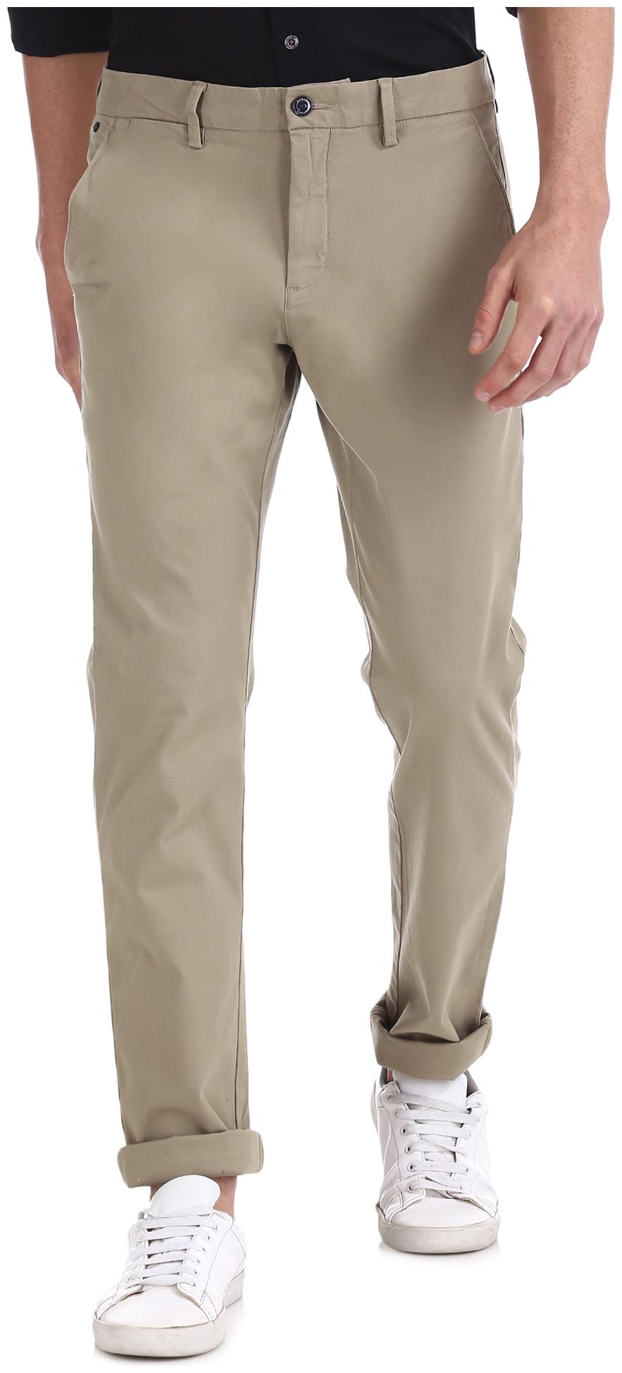 

Arrow Men Brown Solid Slim fit Regular trousers