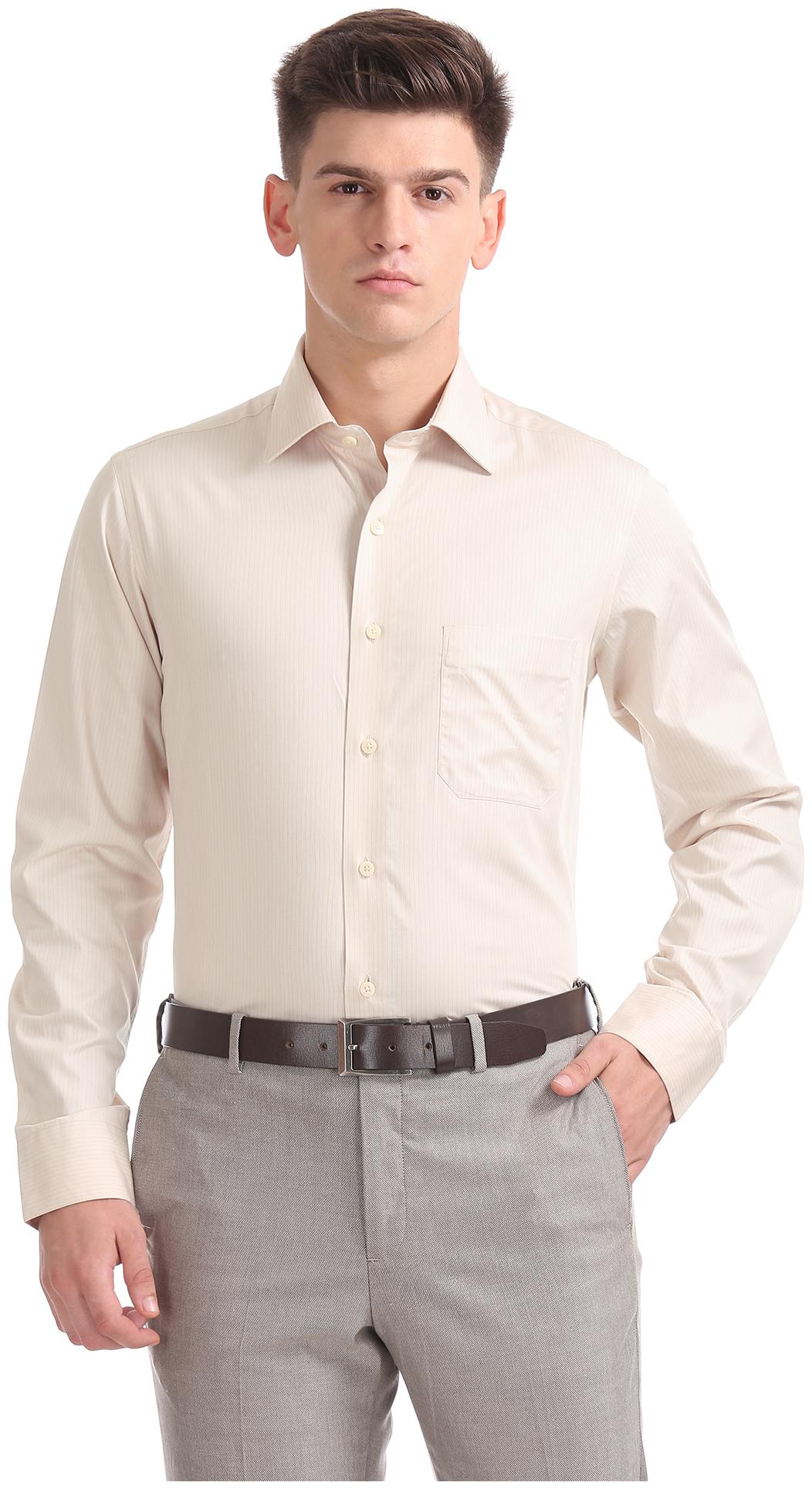 

Arrow Men Regular fit Formal Shirt - Beige