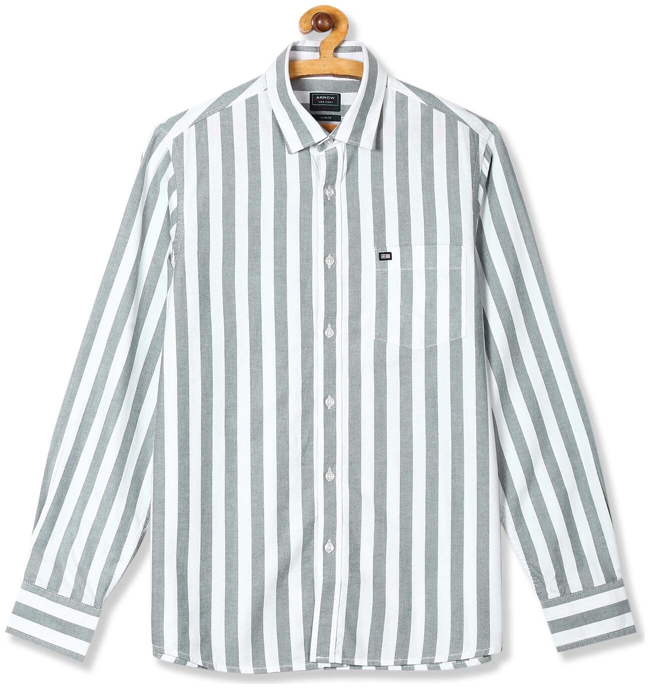 

Arrow Men Green Checked Slim Fit Casual Shirt