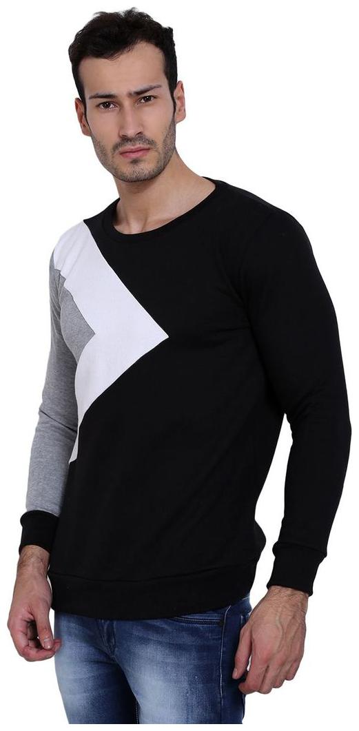 

CROWNKART Men Black Round neck Sweatshirt