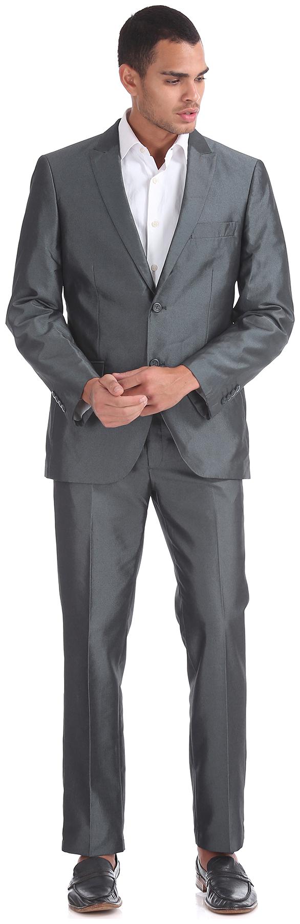 

Arrow Grey Polyester Textured Body Tailored Regular Fit Patterned Weave Suit