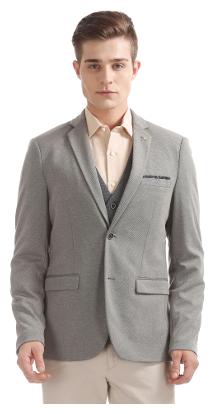 

Arrow Grey Polyester Slim Fit Blazer With Waistcoat