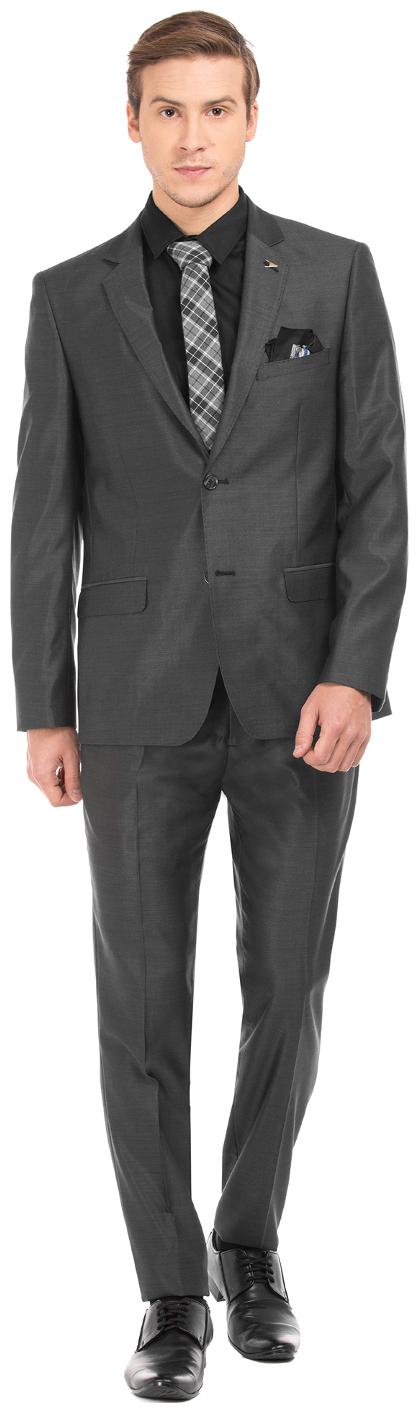 

Arrow Grey Wool Solid Long sleeves Regular Fit Two Piece Suit