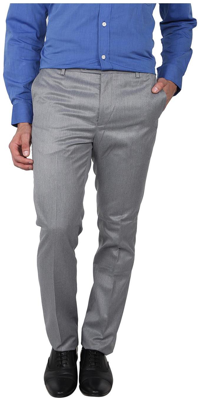 

Arrow Men Grey Solid Slim fit Regular trousers
