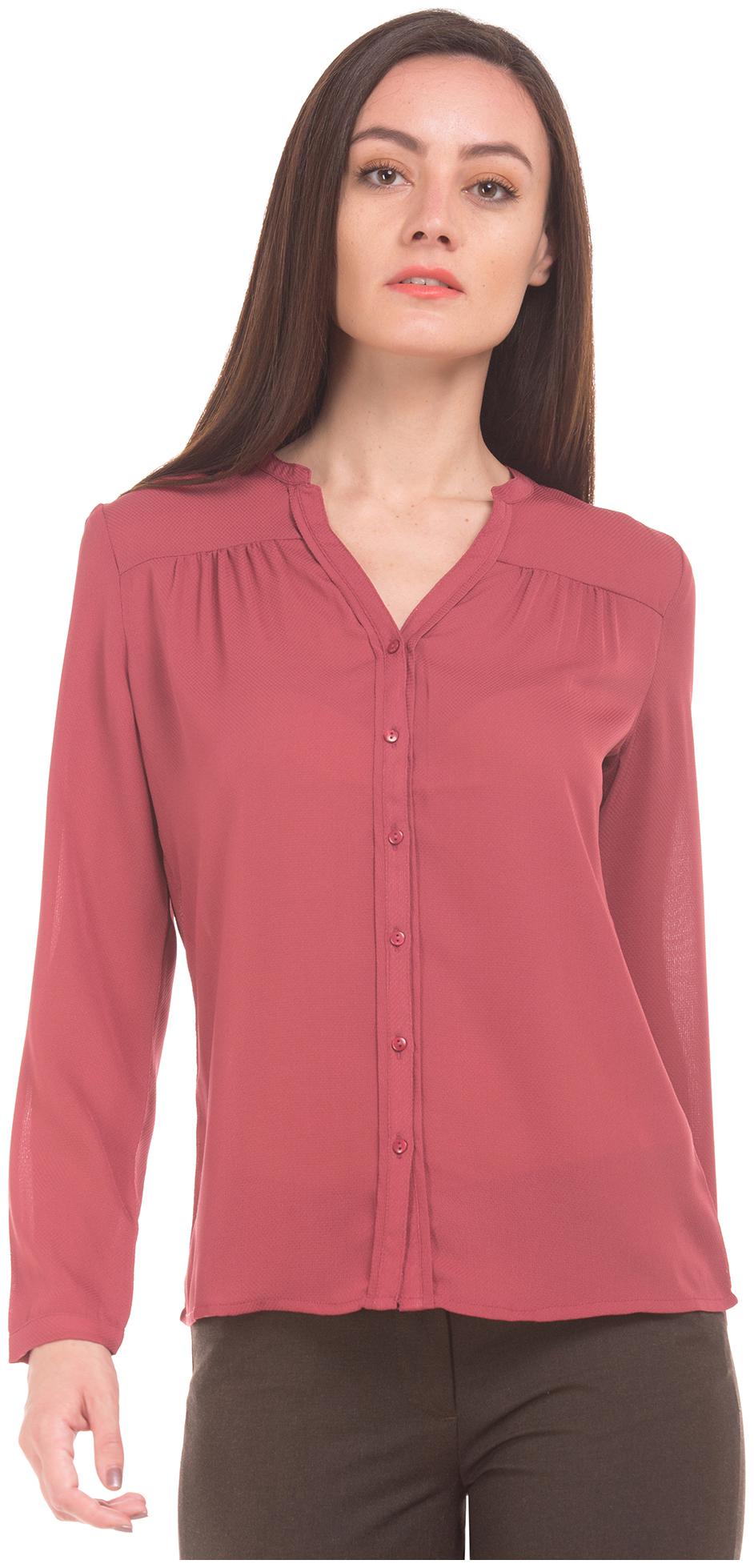 

Arrow Women Pink Solid Regular Fit Shirt