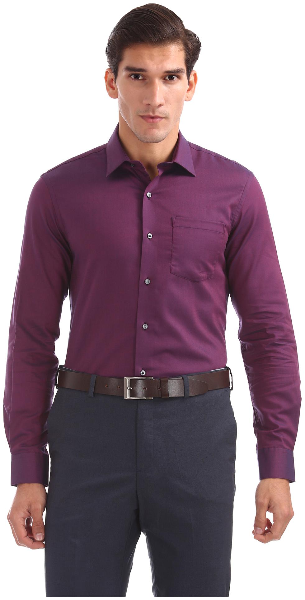

Arrow Men Slim fit Formal Shirt - Purple