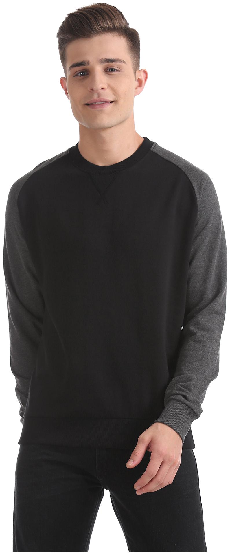 

Arrow Men Black Round neck Sweatshirt