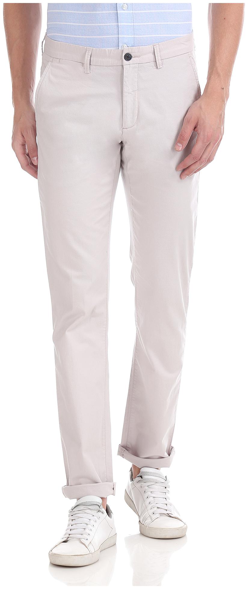 

Arrow Men White Textured Slim fit Regular trousers