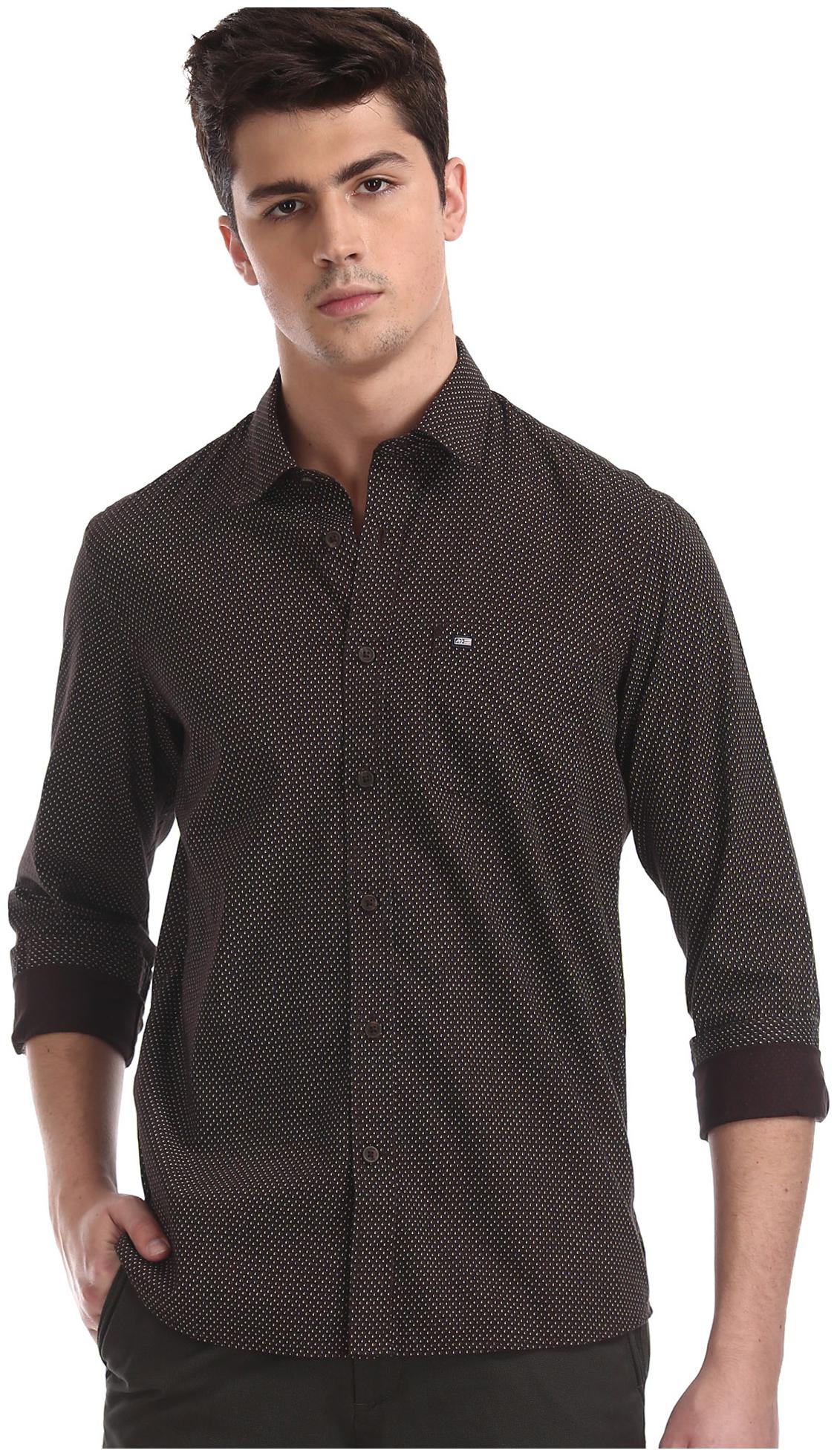 

Arrow Men Brown Printed Slim Fit Casual Shirt