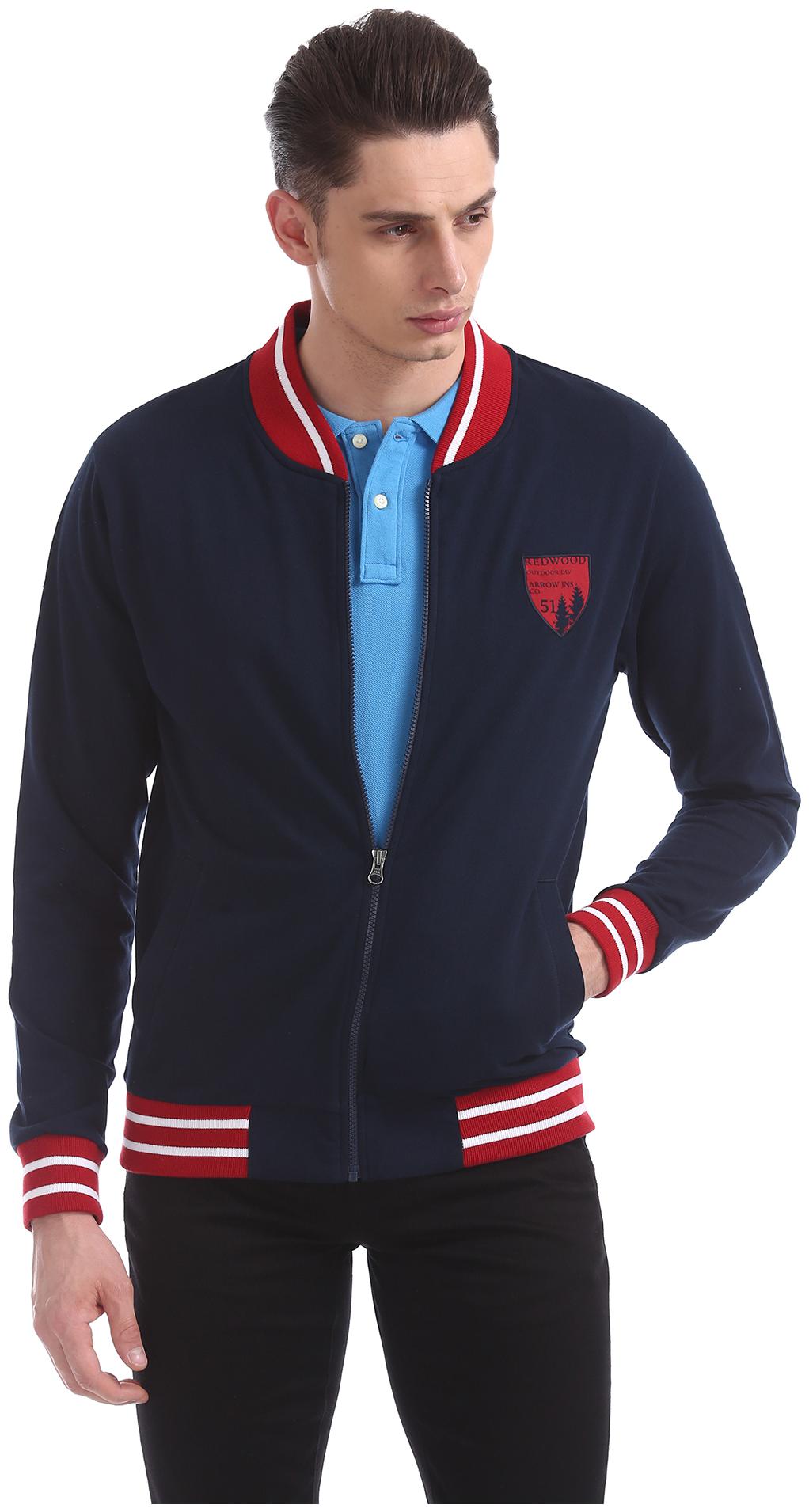 

Arrow Men Blue High neck Sweatshirt