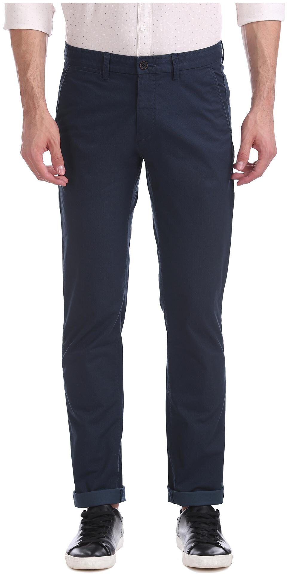 

Arrow Men Blue Textured Slim fit Regular trousers