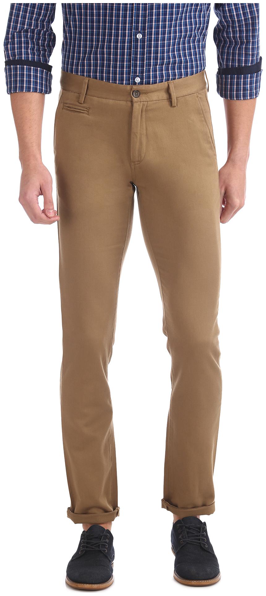 

Arrow Men Brown Solid Slim fit Regular trousers