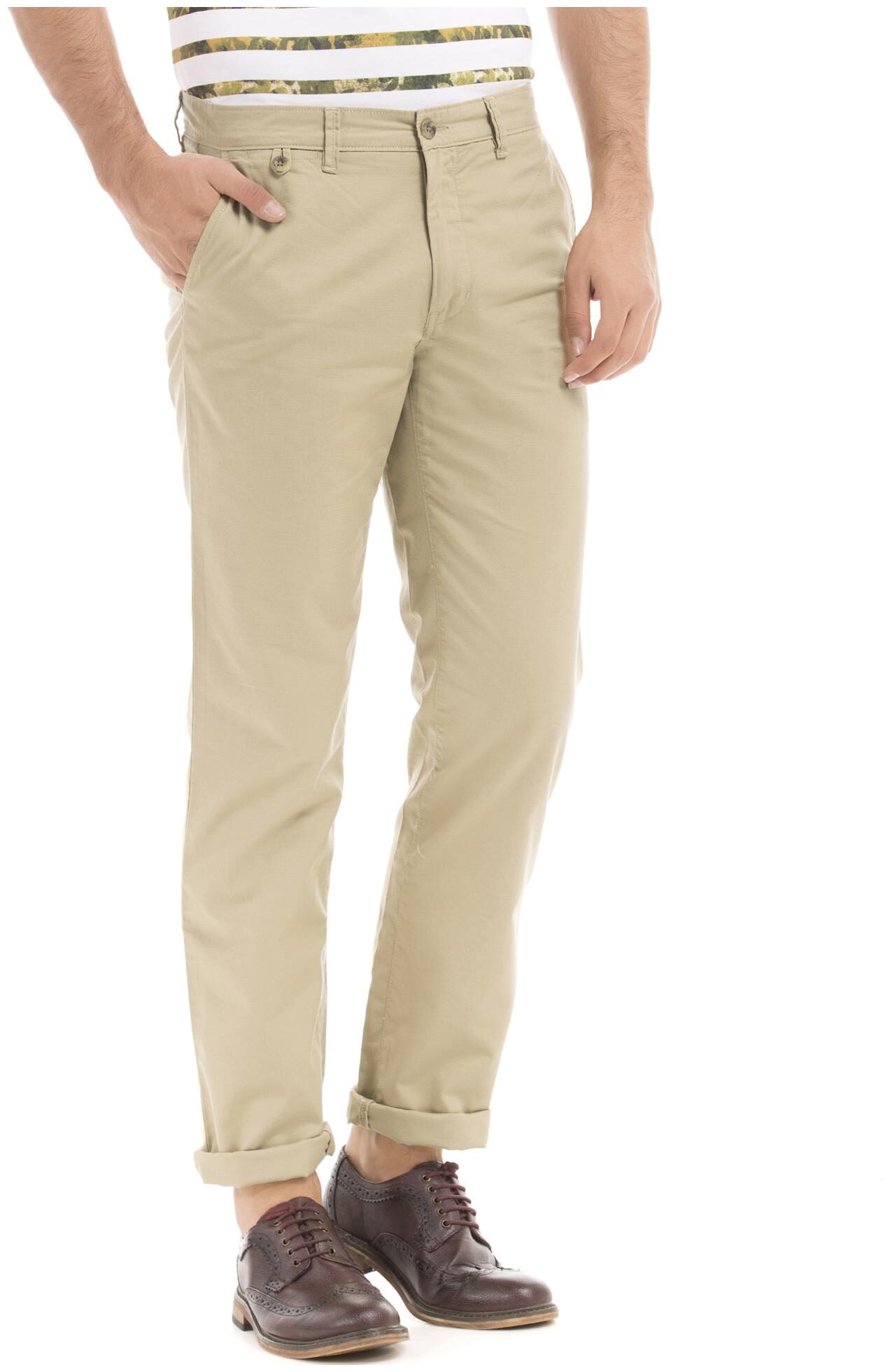 

Arrow Men Beige Solid Slim fit Regular trousers