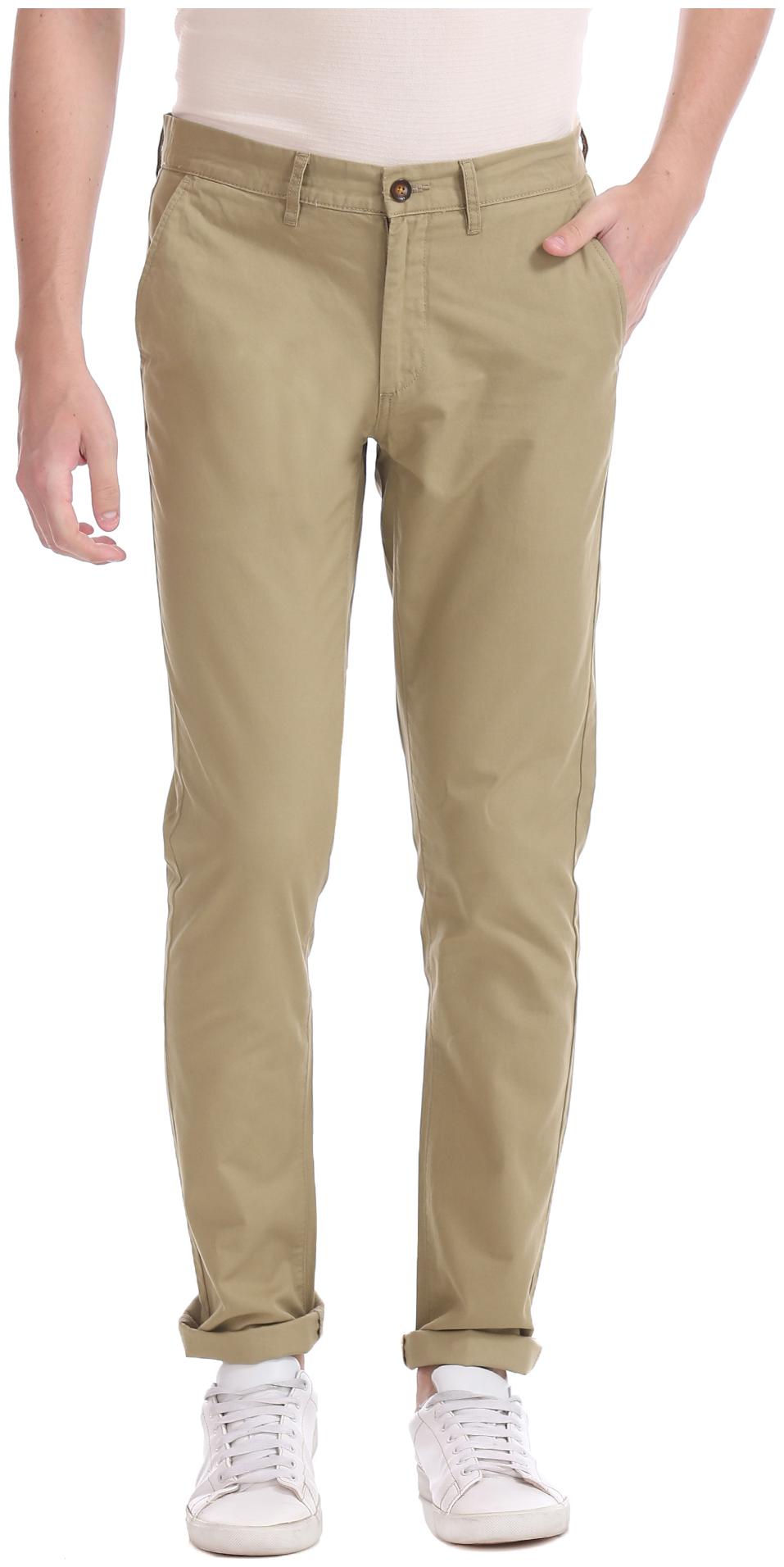 

Arrow Men Brown Solid Slim fit Regular trousers