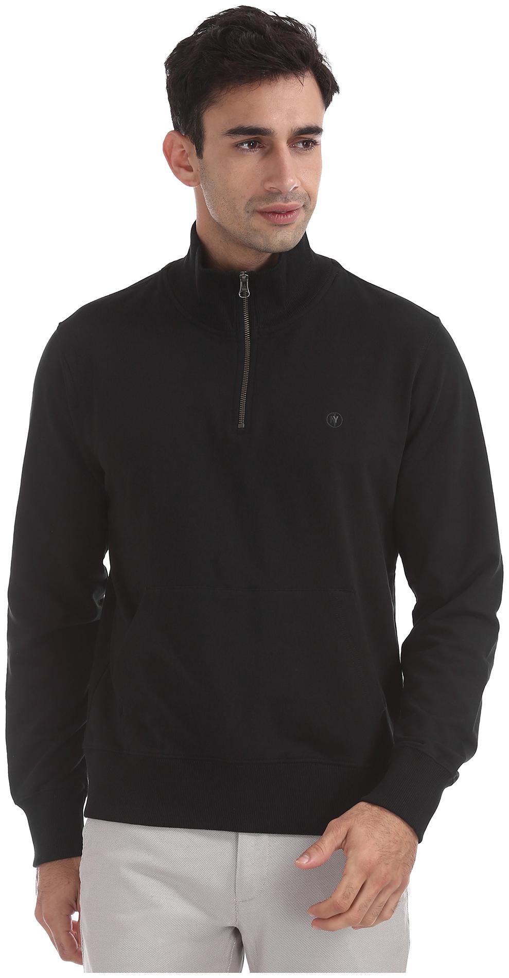 

Arrow Men Black High neck Sweatshirt