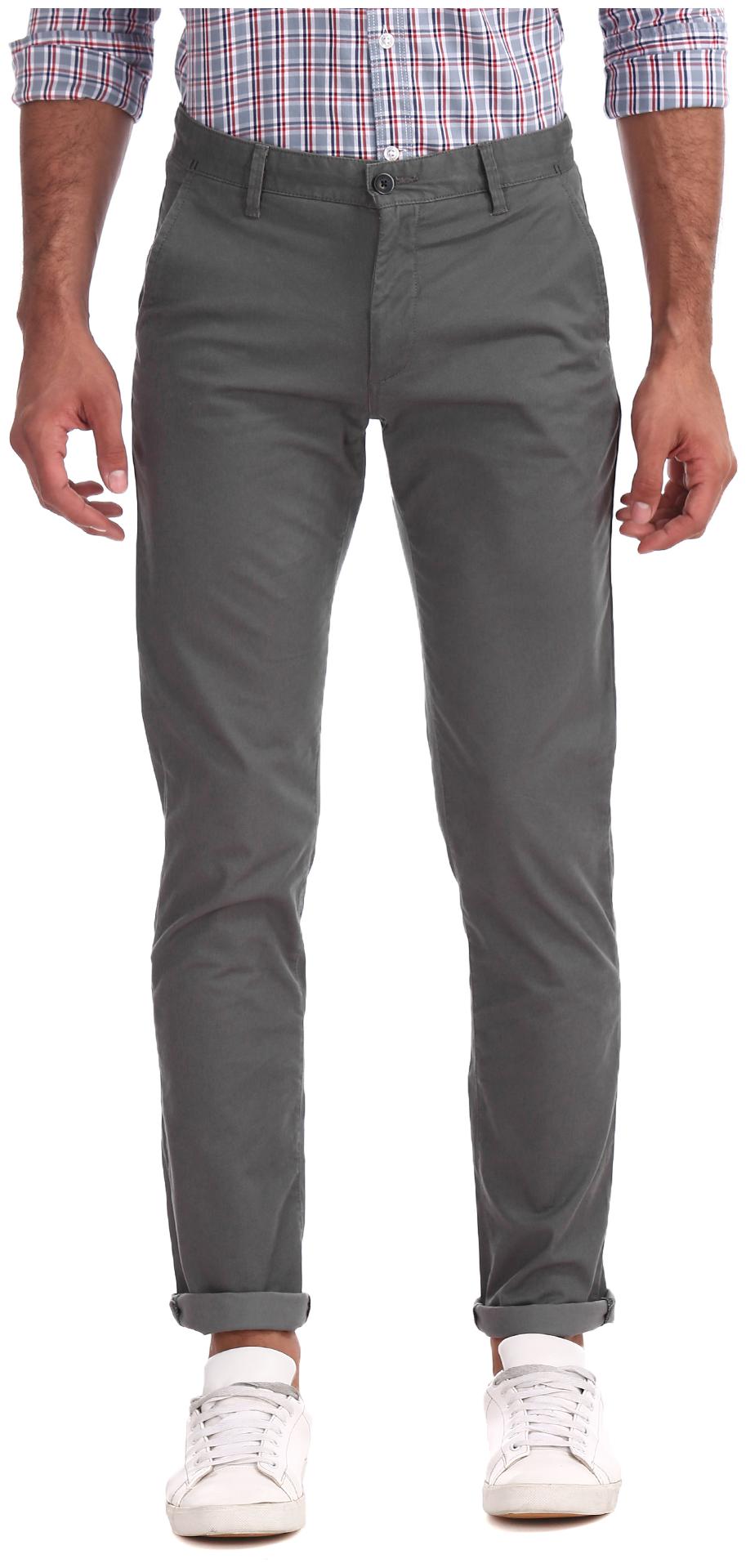 

Arrow Men Grey Textured Slim fit Regular trousers