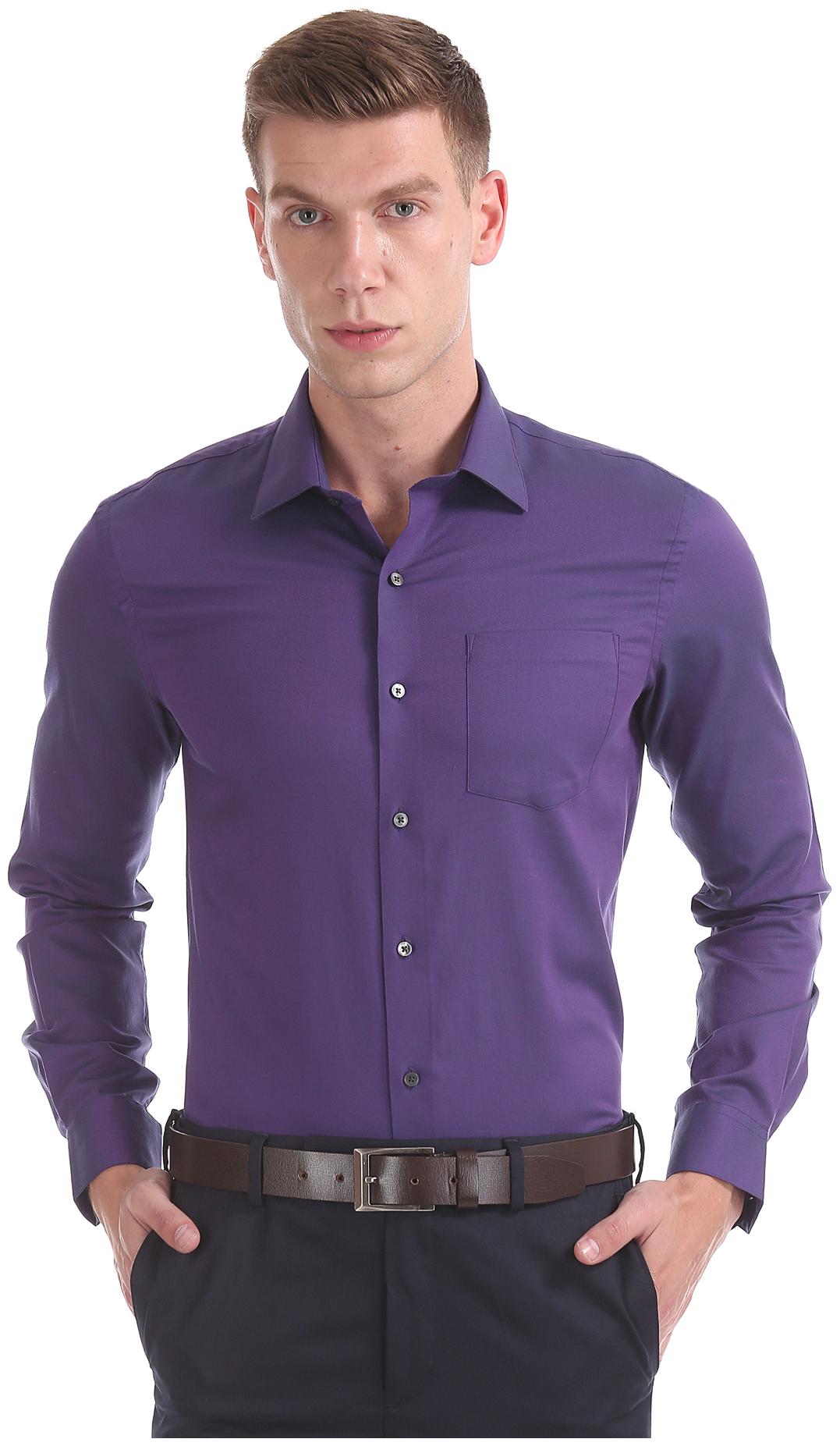 

Arrow Men Slim fit Formal Shirt - Purple