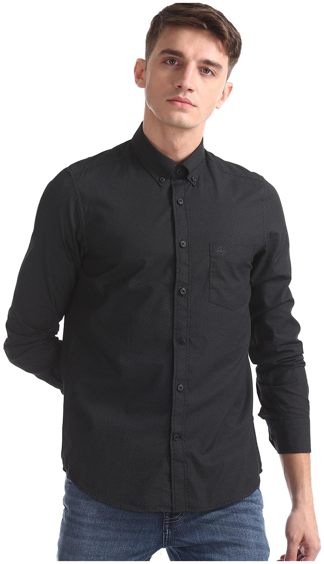 

Arrow Men Black Printed Slim Fit Casual Shirt