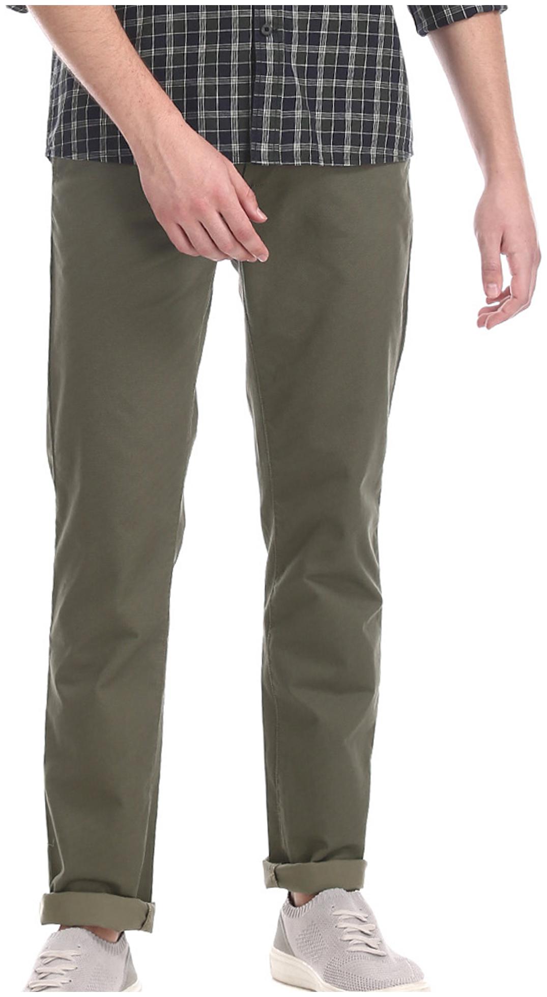 

Arrow Men Green Printed Slim fit Regular trousers
