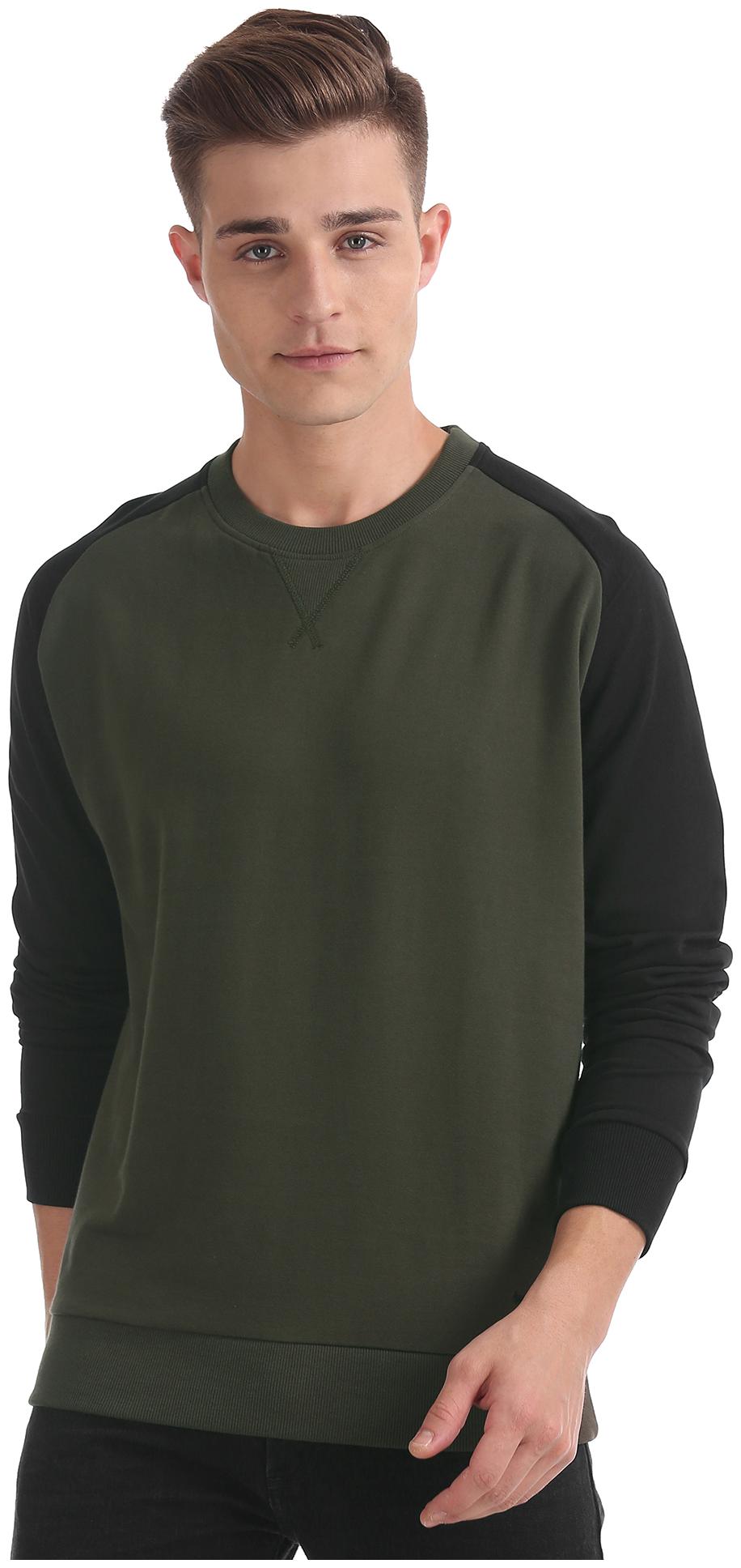 

Arrow Men Green Round neck Sweatshirt
