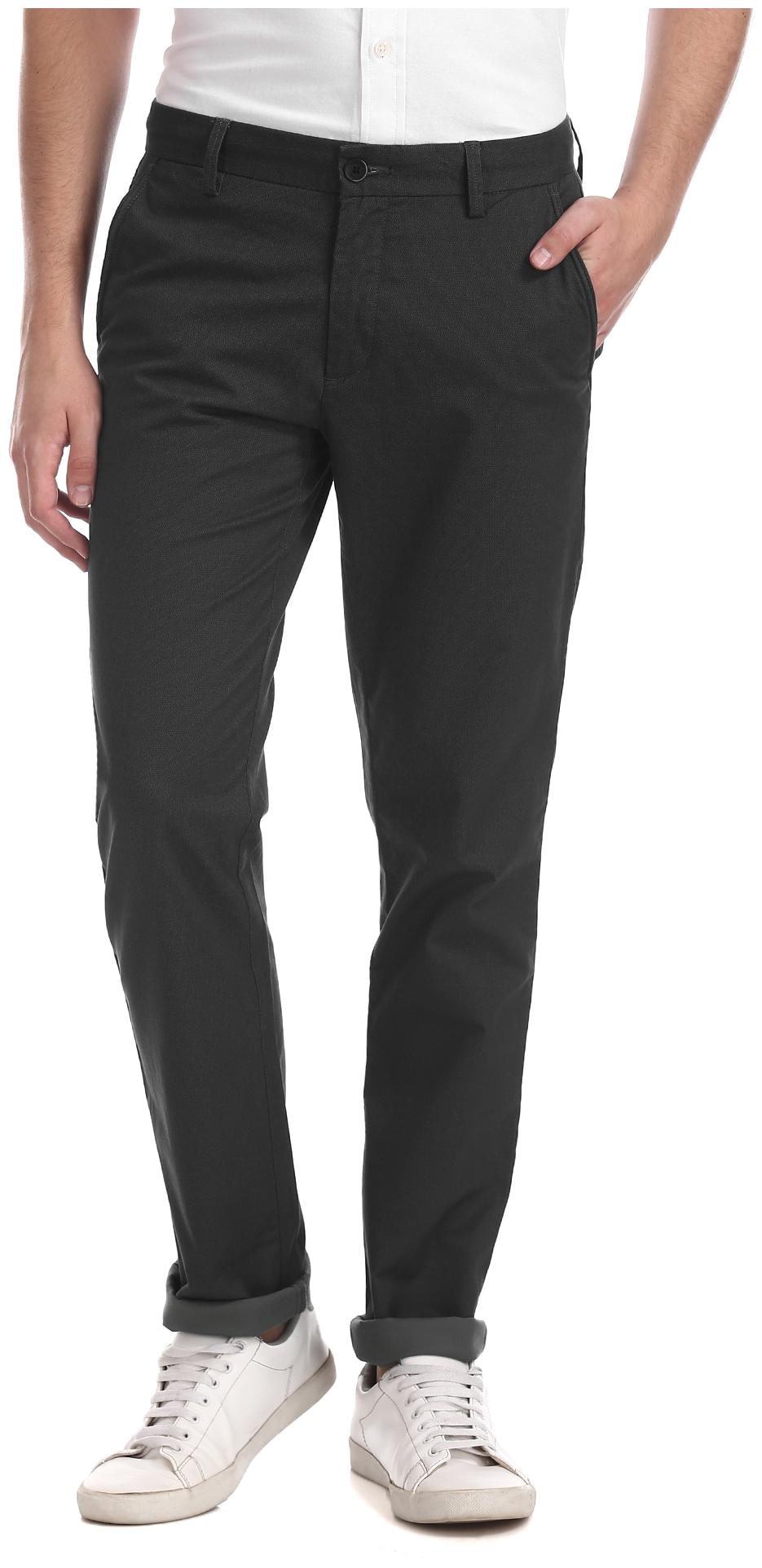 

Arrow Men Green Printed Slim fit Regular trousers