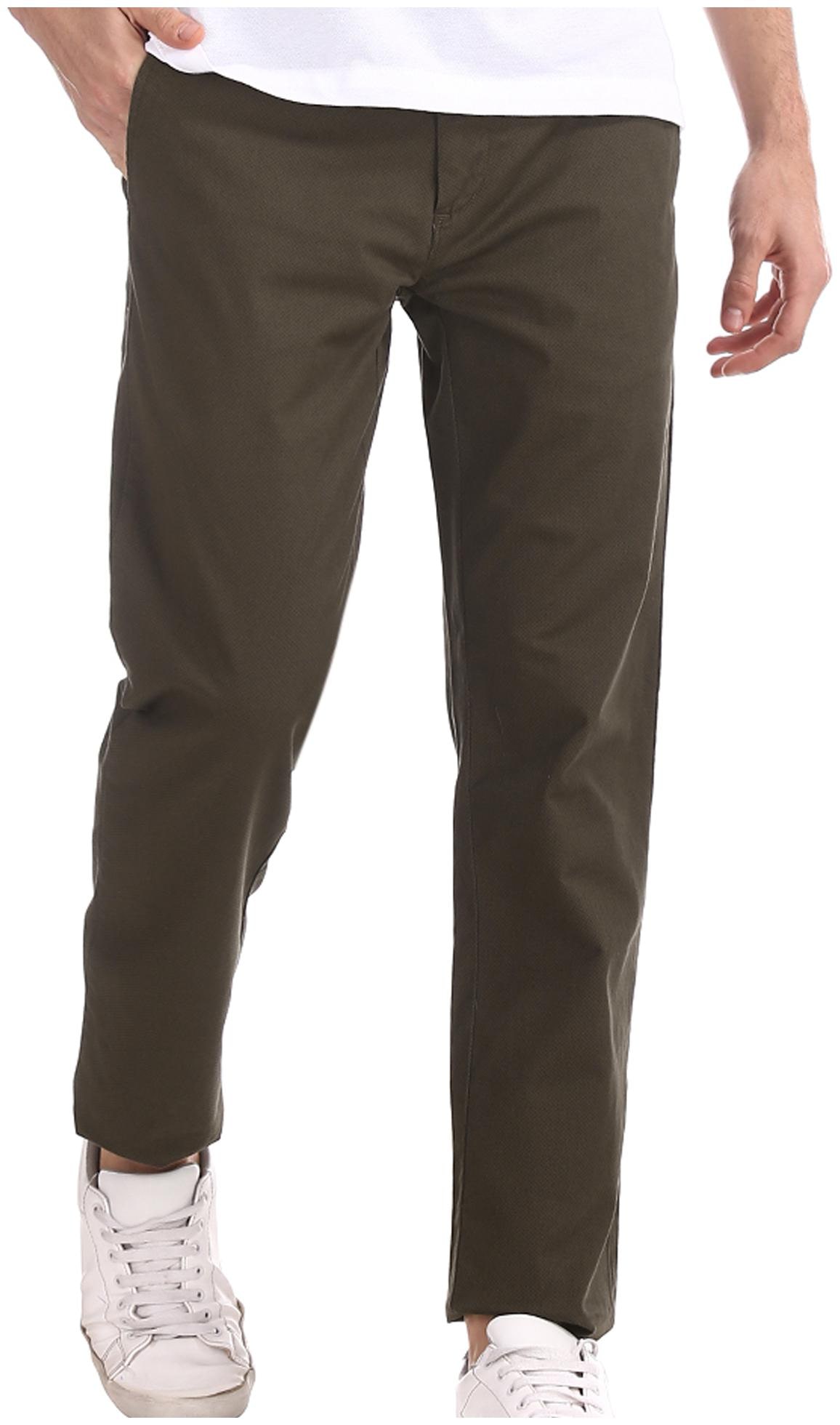 

Arrow Men Green Printed Slim fit Regular trousers