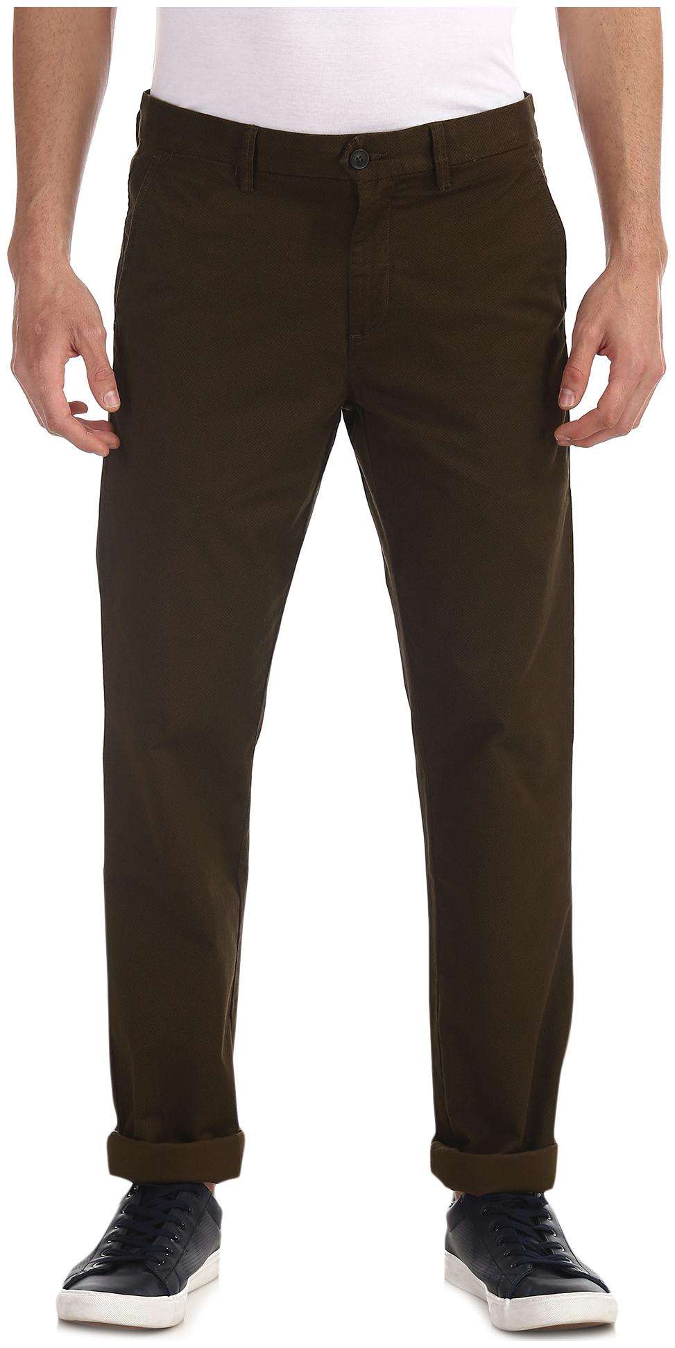 

Arrow Men Brown Solid Slim fit Regular trousers